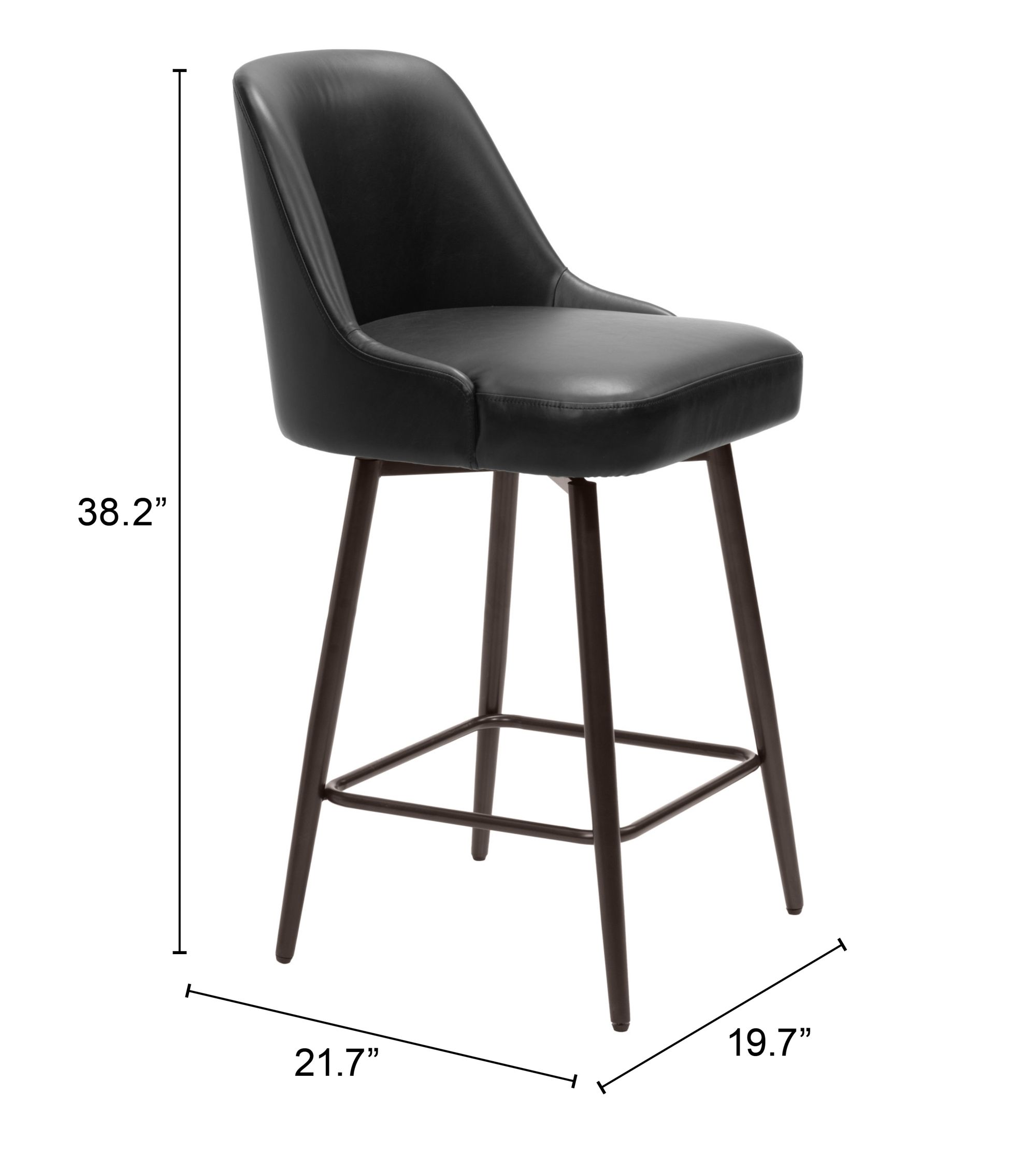 Keppel Faux Leather/Steel Swivel Counter Stool