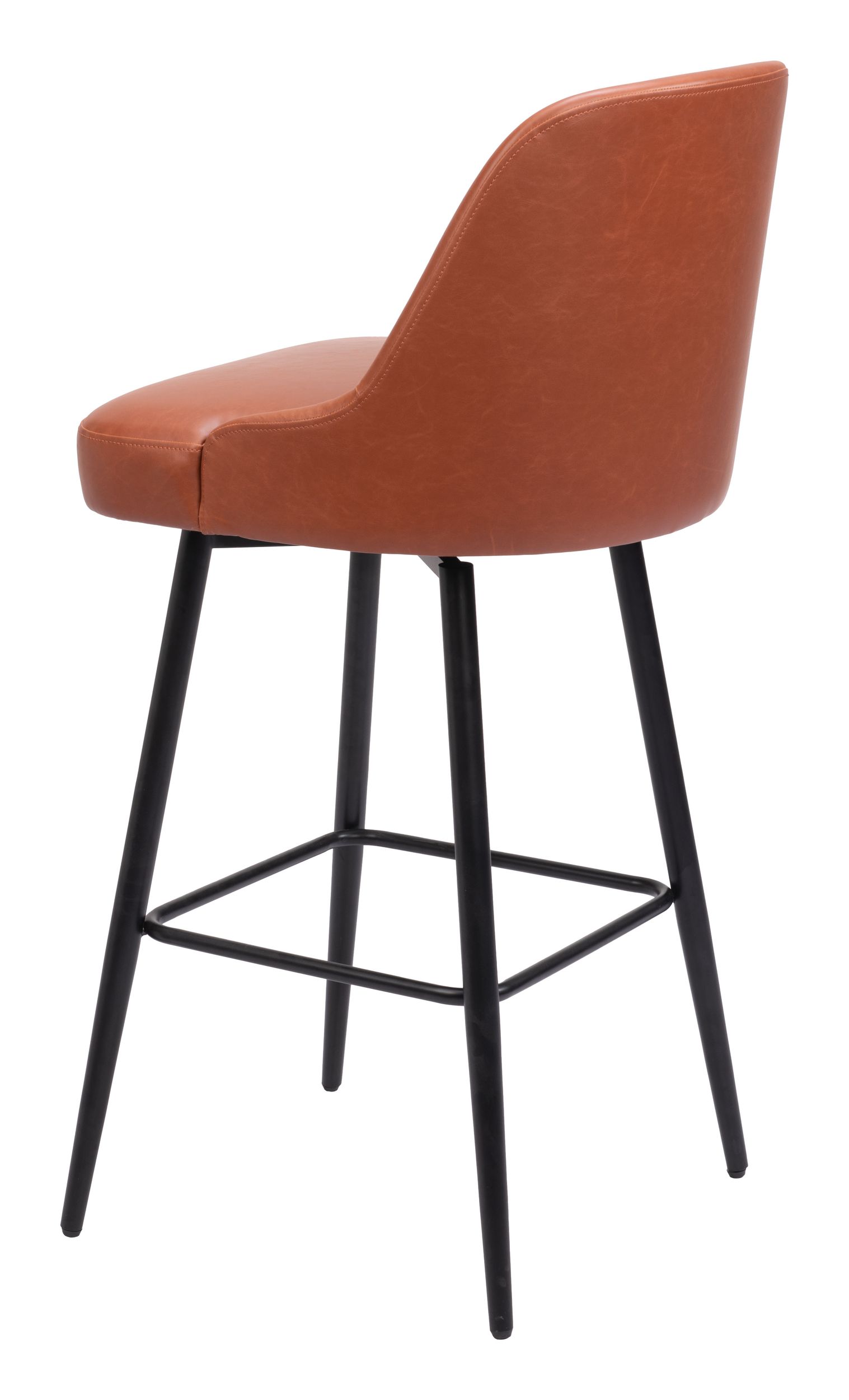 Keppel Faux Leather/Steel Swivel Barstool