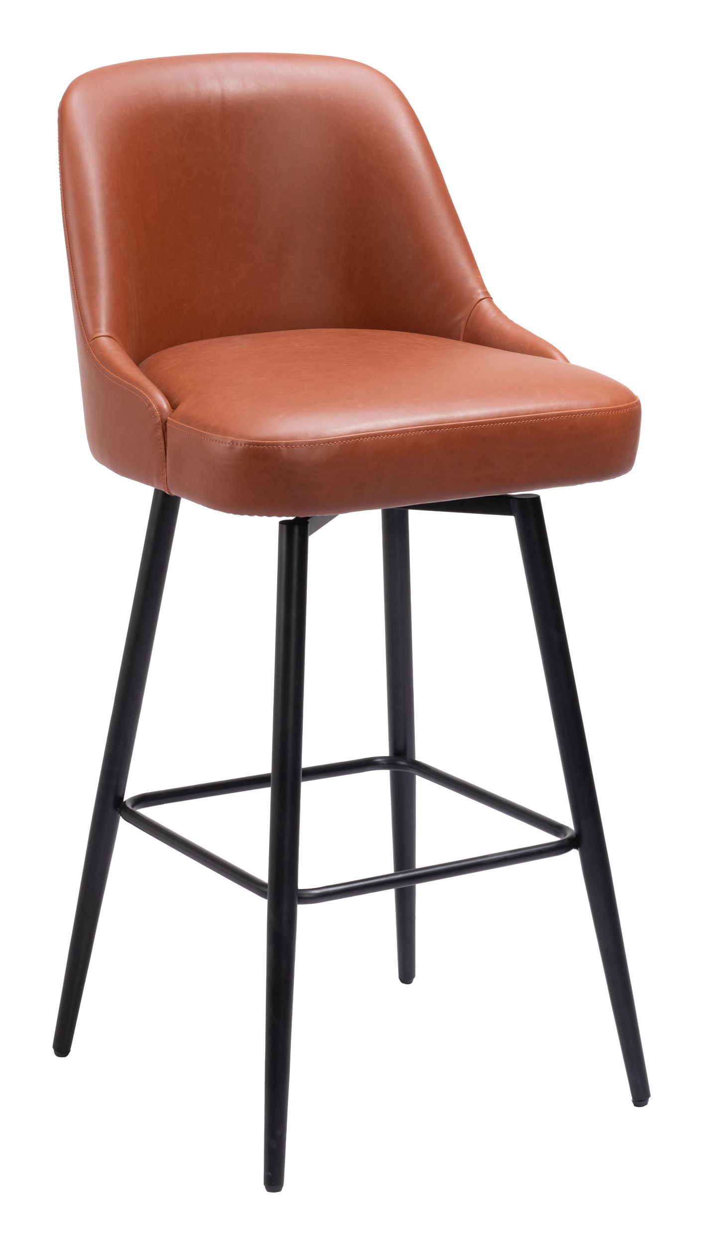 Keppel Faux Leather/Steel Swivel Barstool