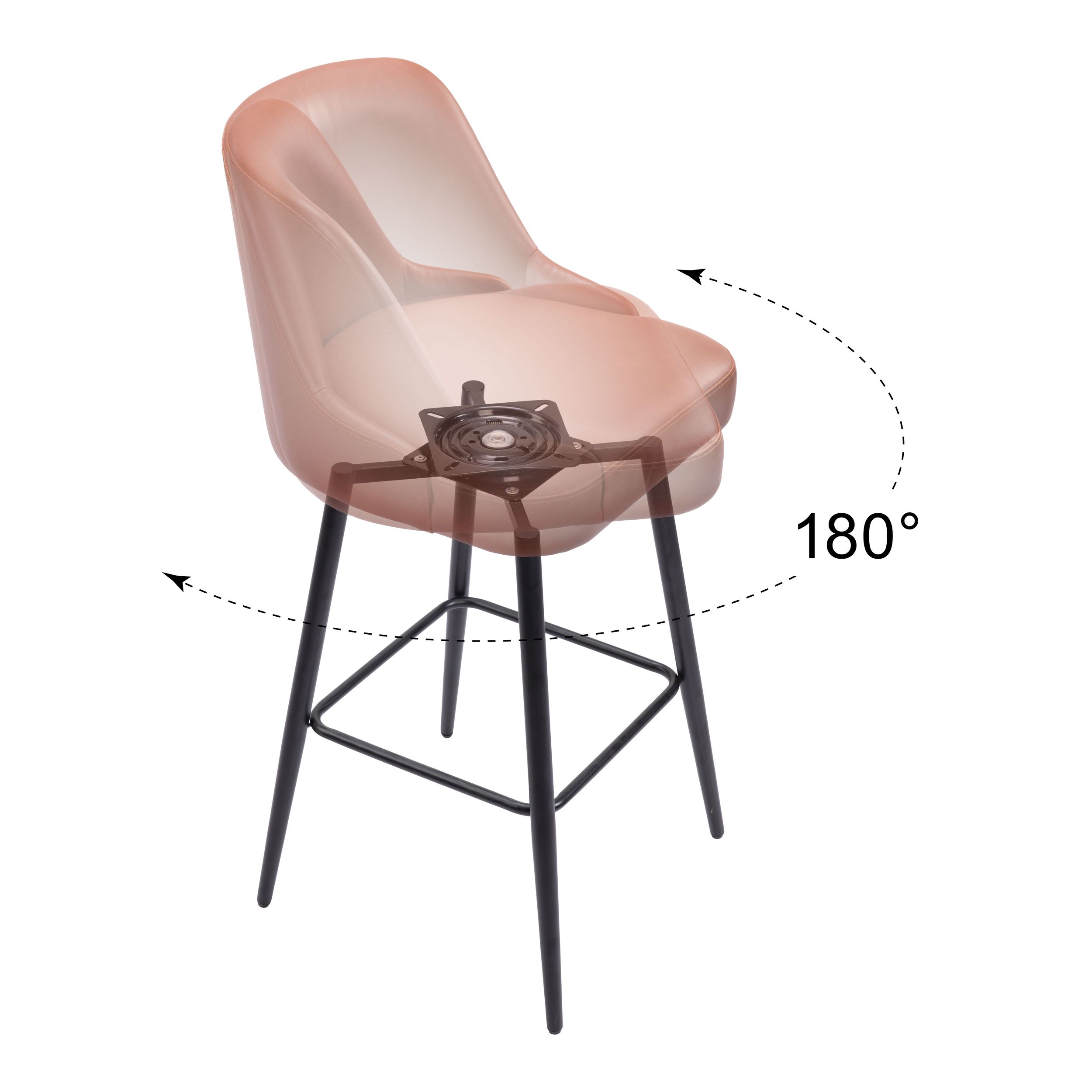 Keppel Faux Leather/Steel Swivel Barstool