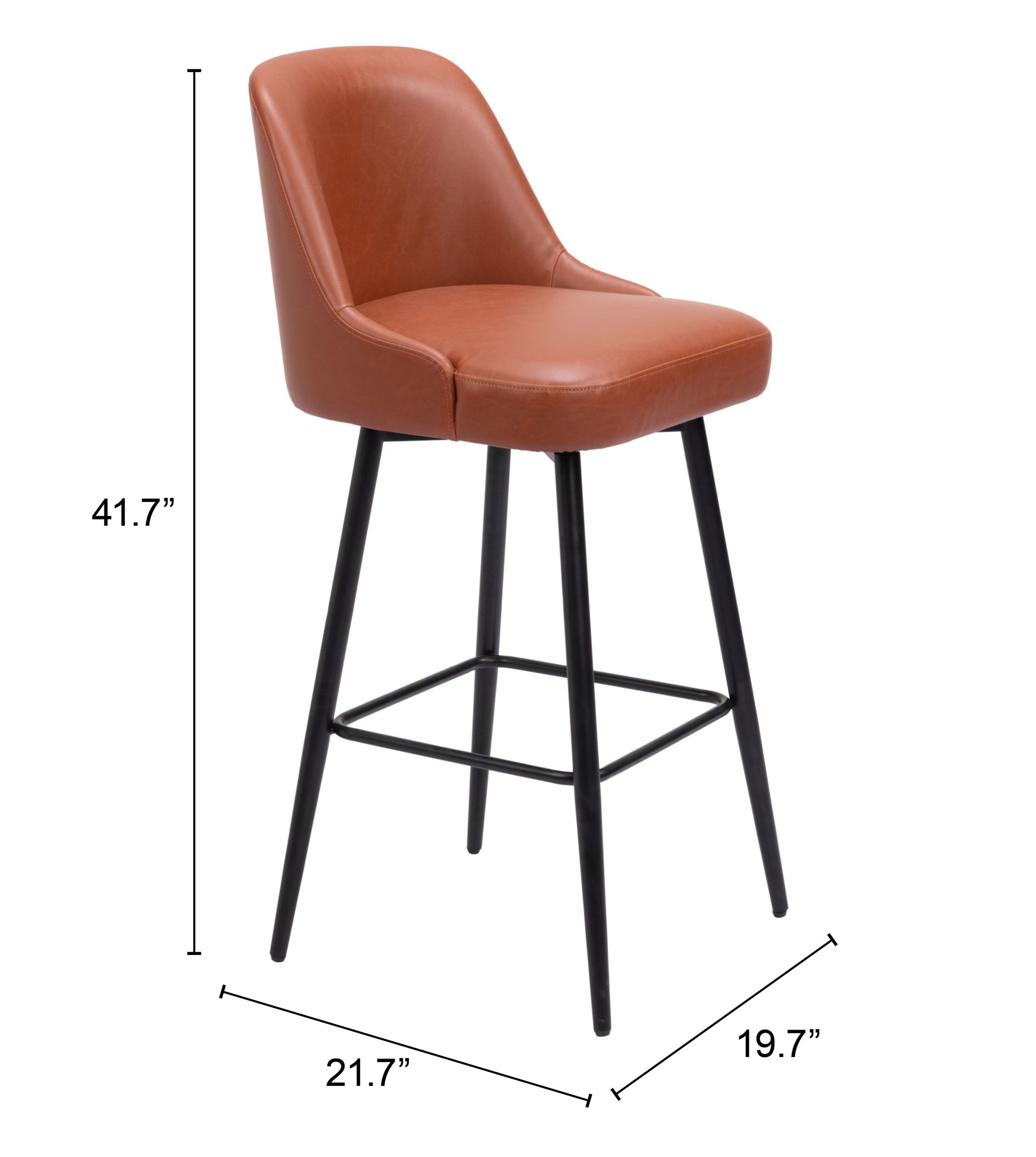 Keppel Faux Leather/Steel Swivel Barstool