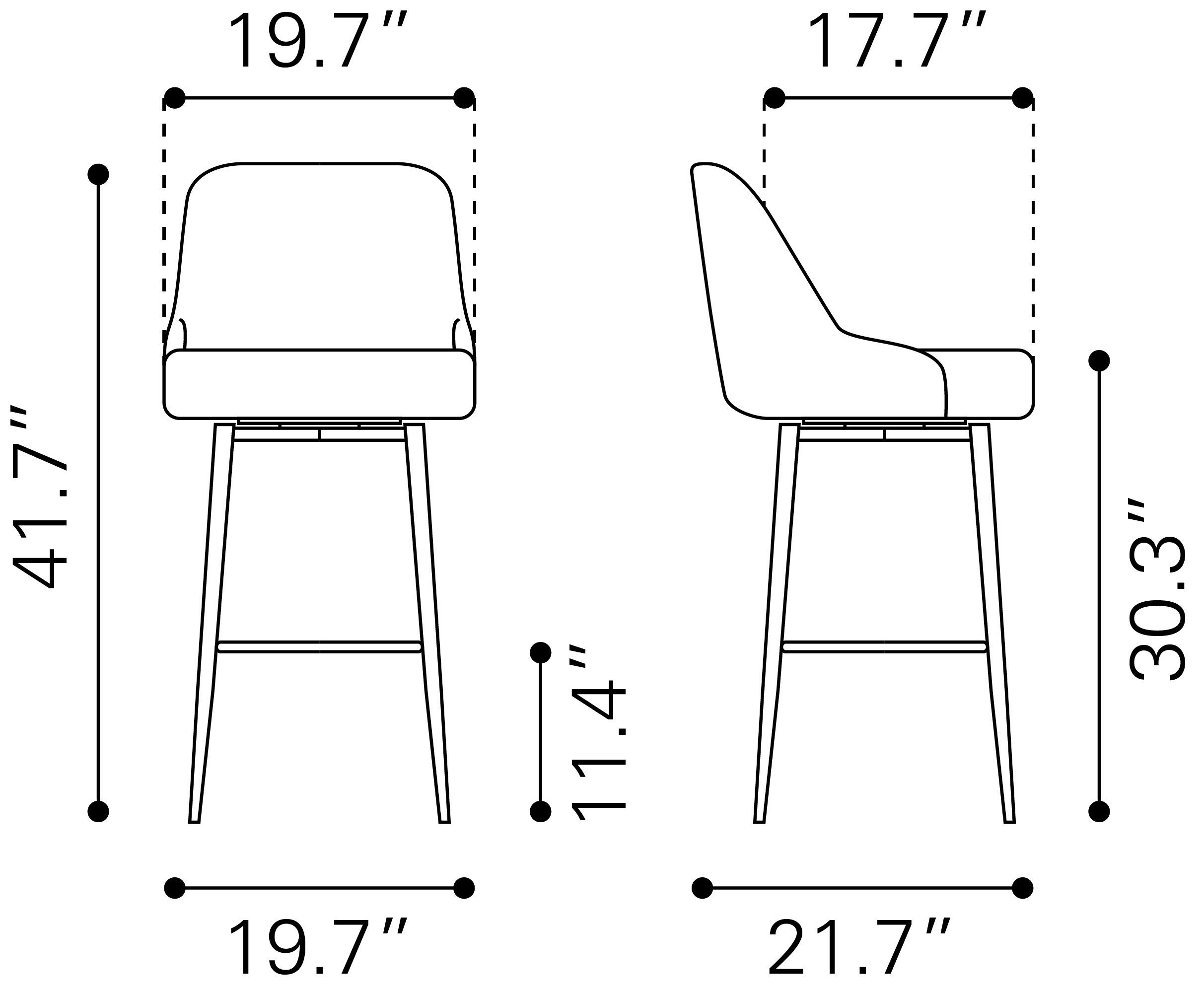 Keppel Faux Leather/Steel Swivel Barstool