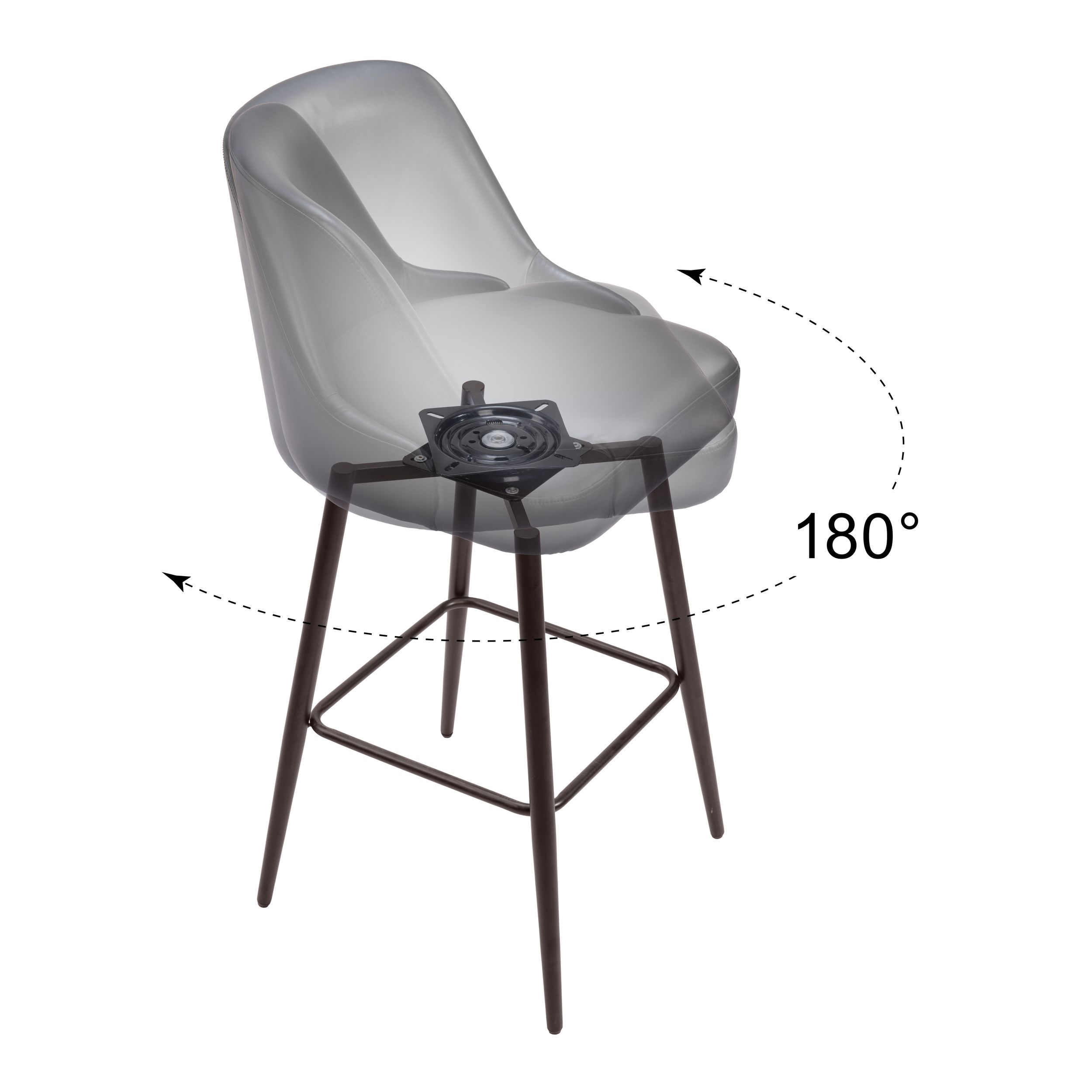 Keppel Faux Leather/Steel Swivel Barstool