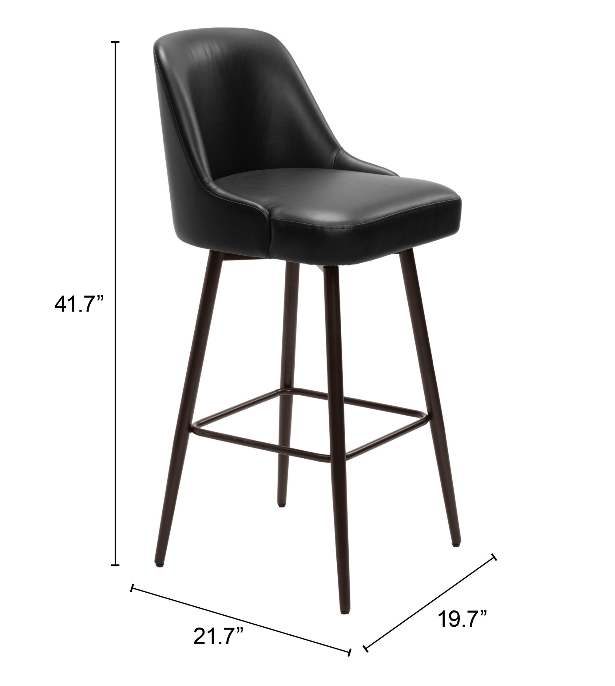 Keppel Faux Leather/Steel Swivel Barstool