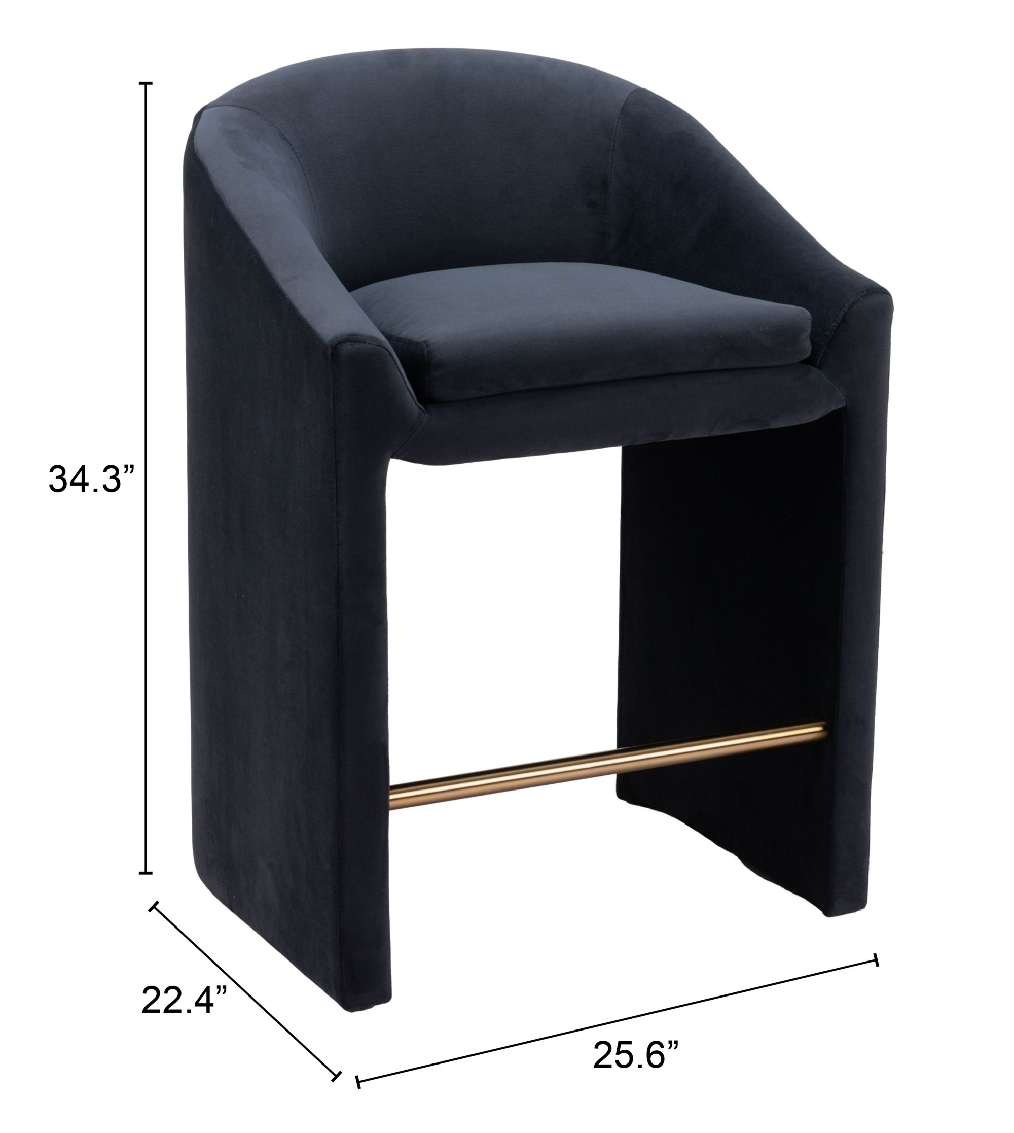 Emas Faux Leather/Steel Counter Stool