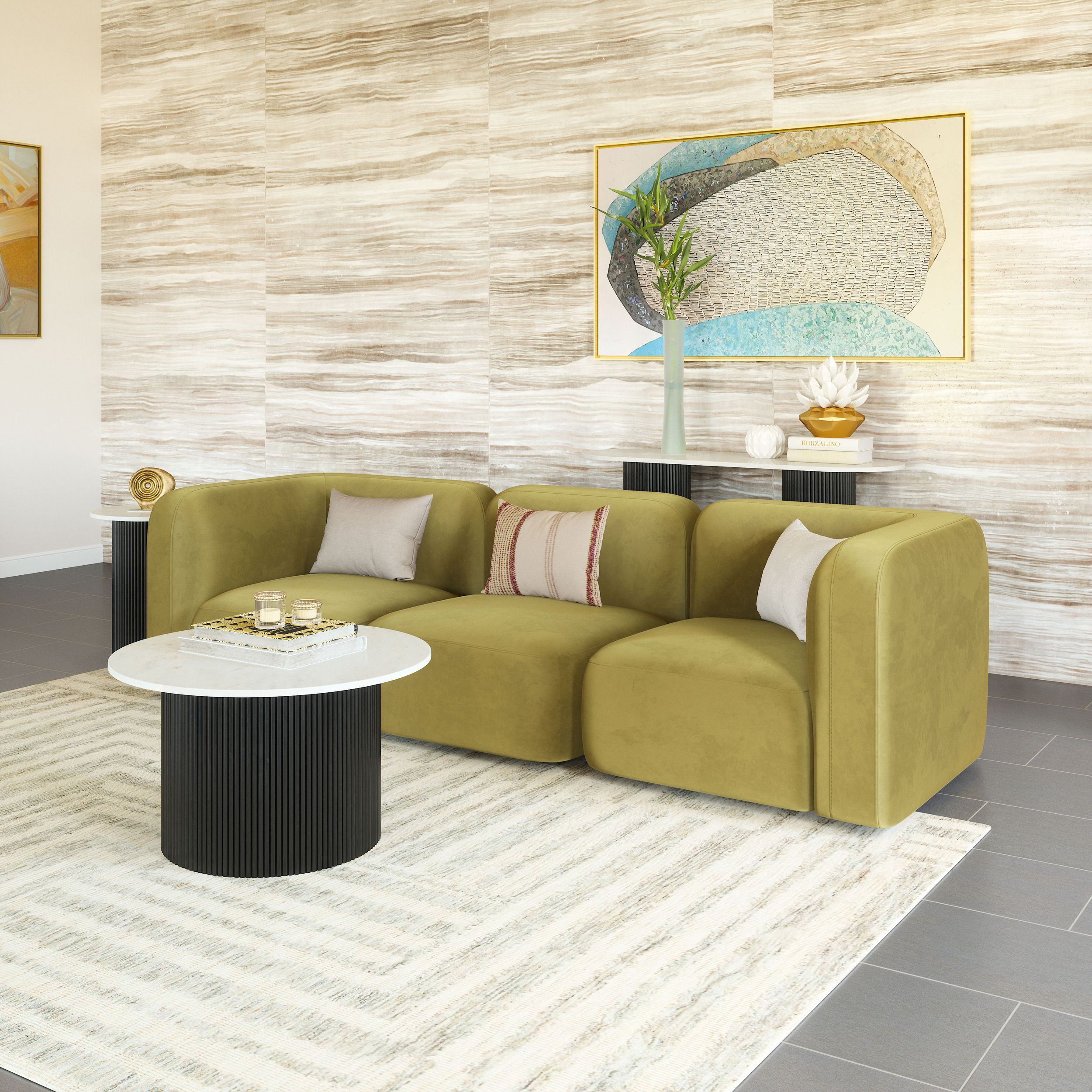 Biak Velvet Modular Corner Chair