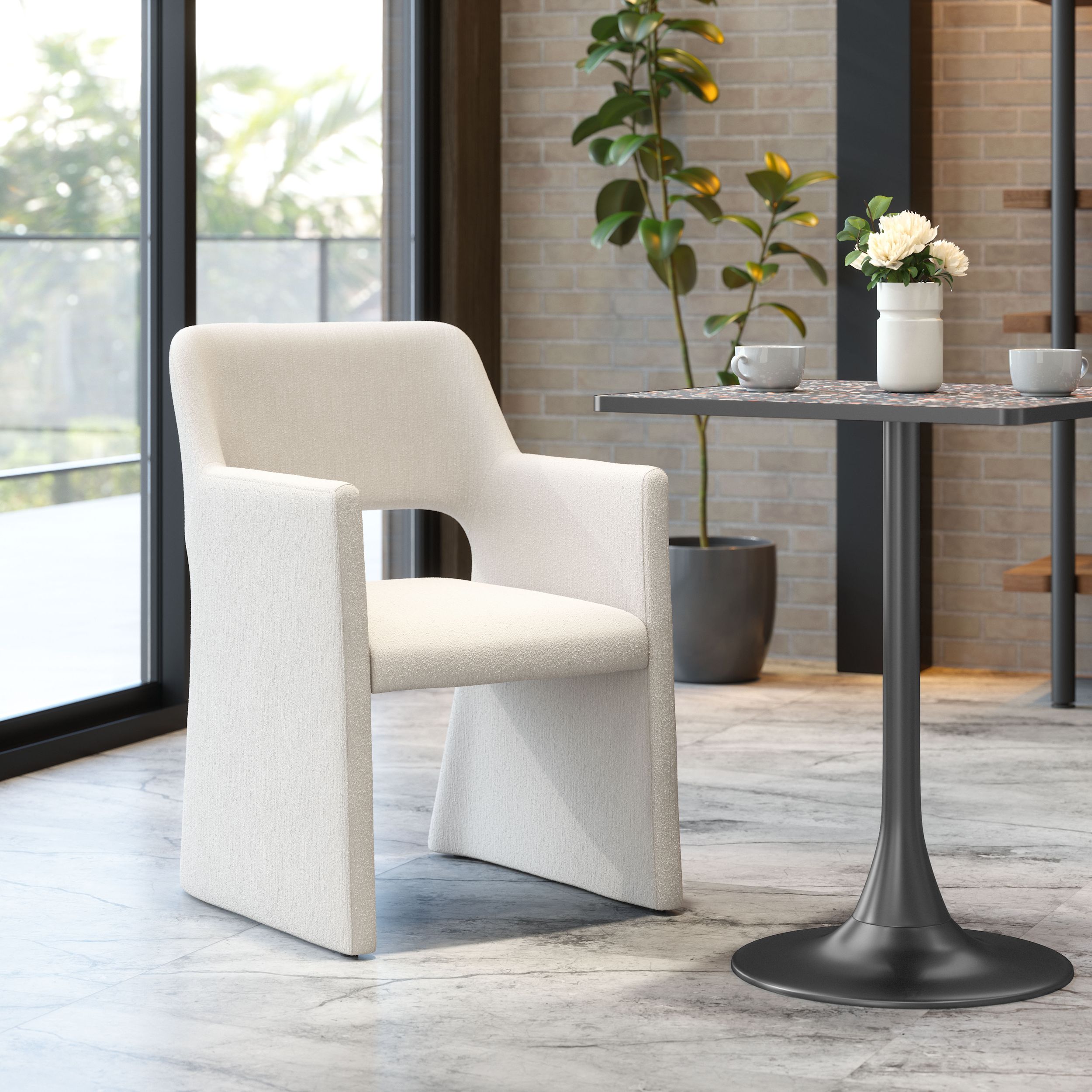 Minet Polyester/Wood Dining Chair