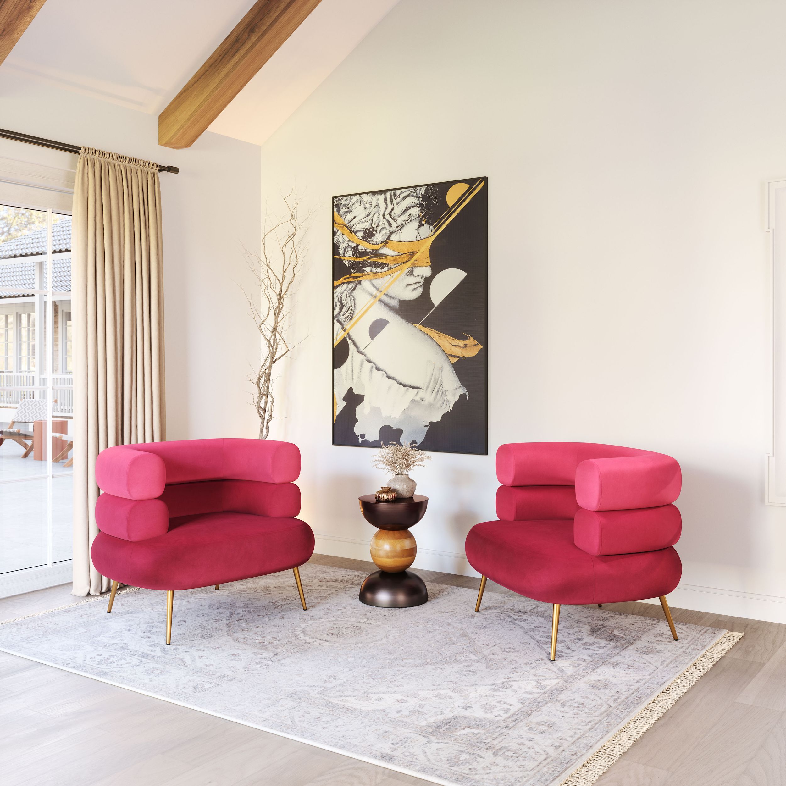 Arish Velvet Accent Chair