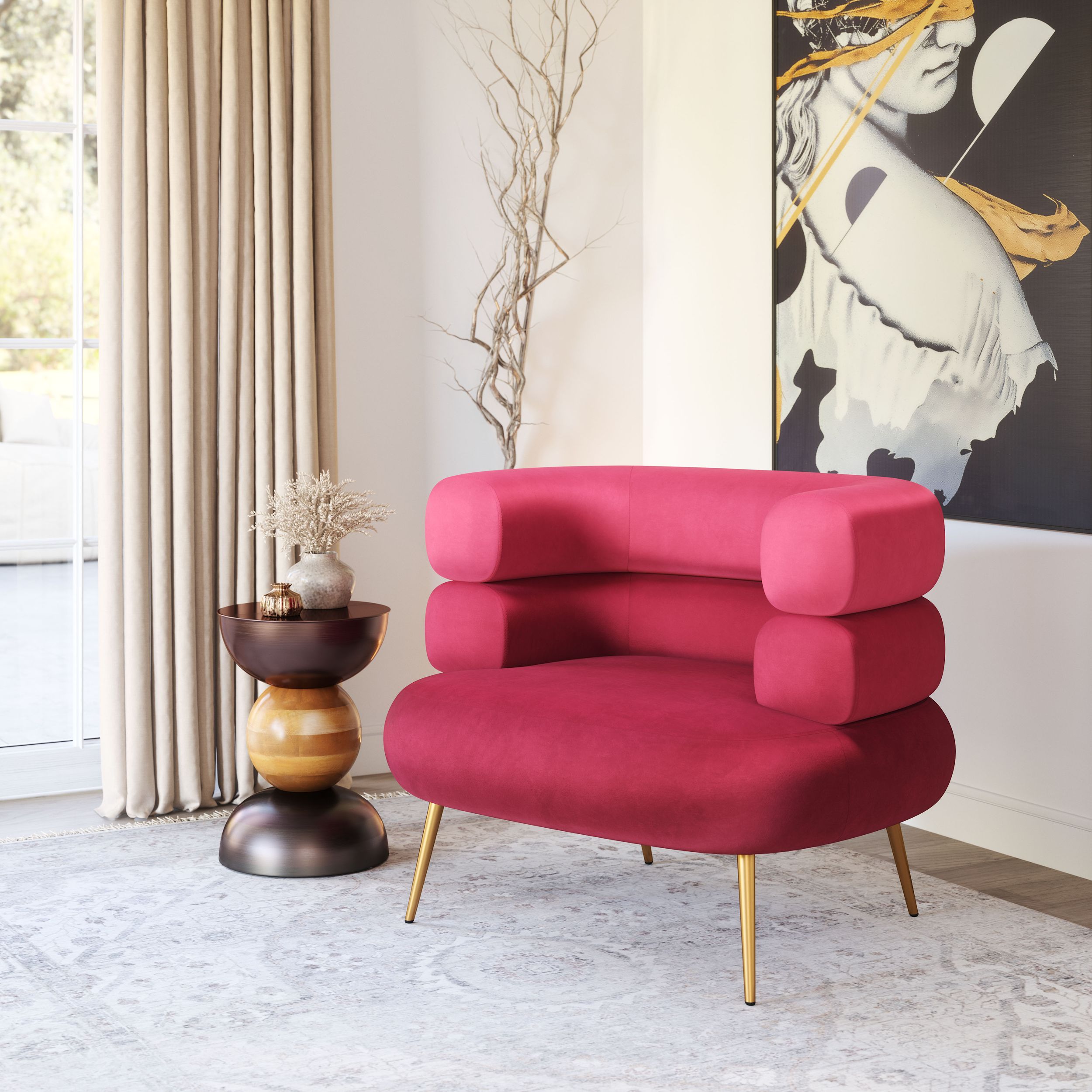 Arish Velvet Accent Chair