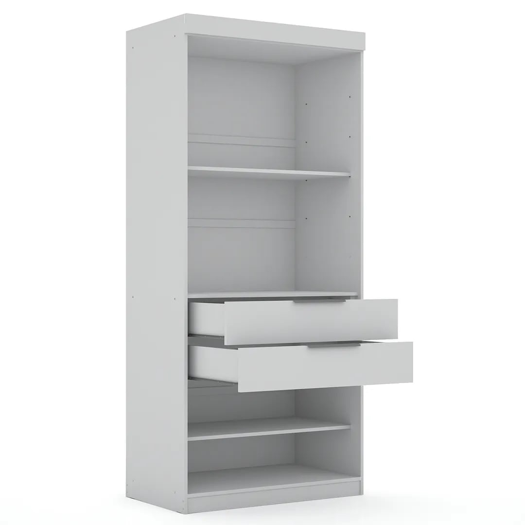 Mulberry Open 1 Sectional Armoire Wardrobe Closet w/2 Drawers 