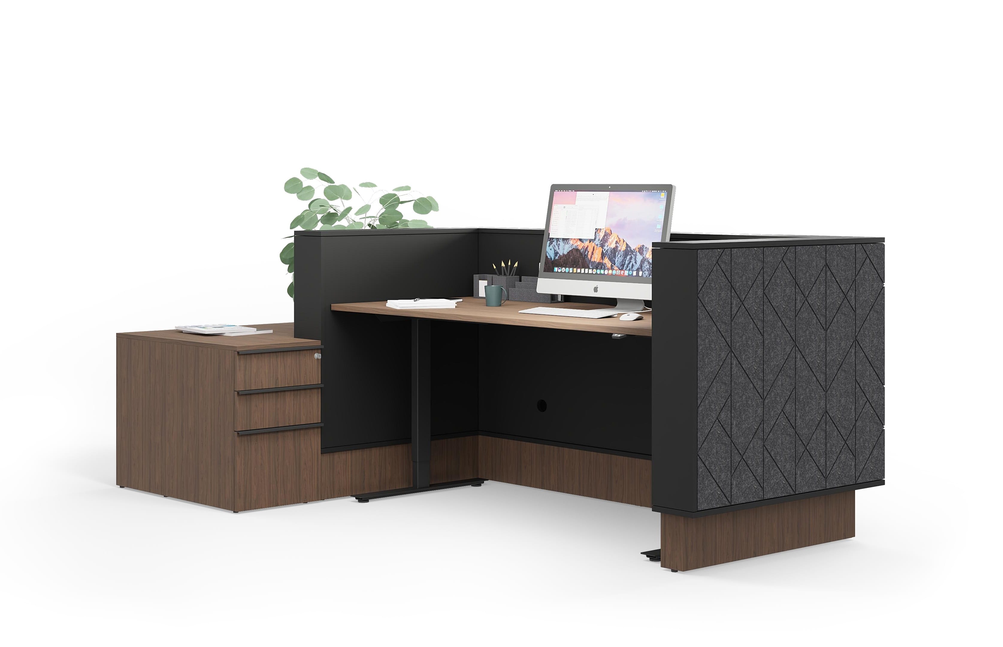 Narbutas Reception Counter Table With Side Storage Cabinet