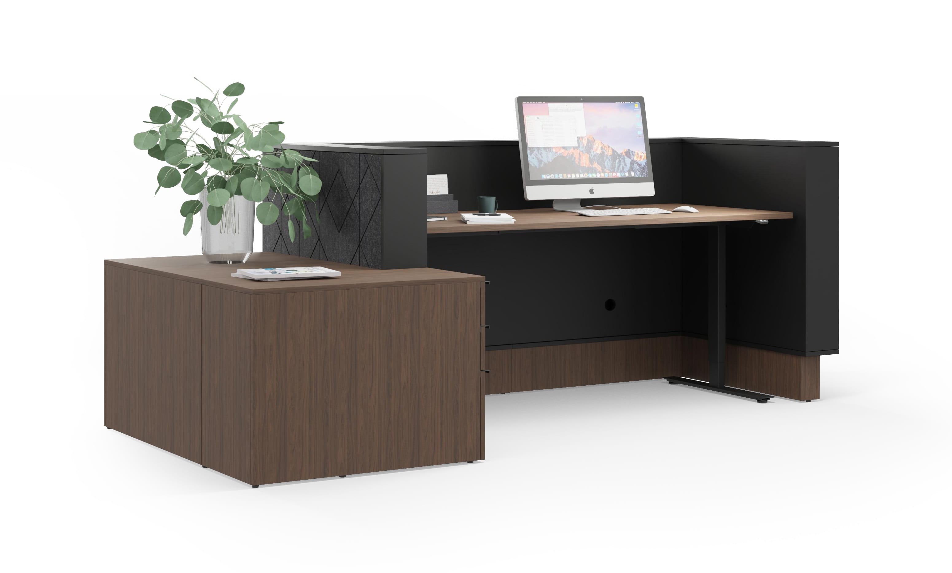 NARBUTAS Reception Unit Table With Side Storage