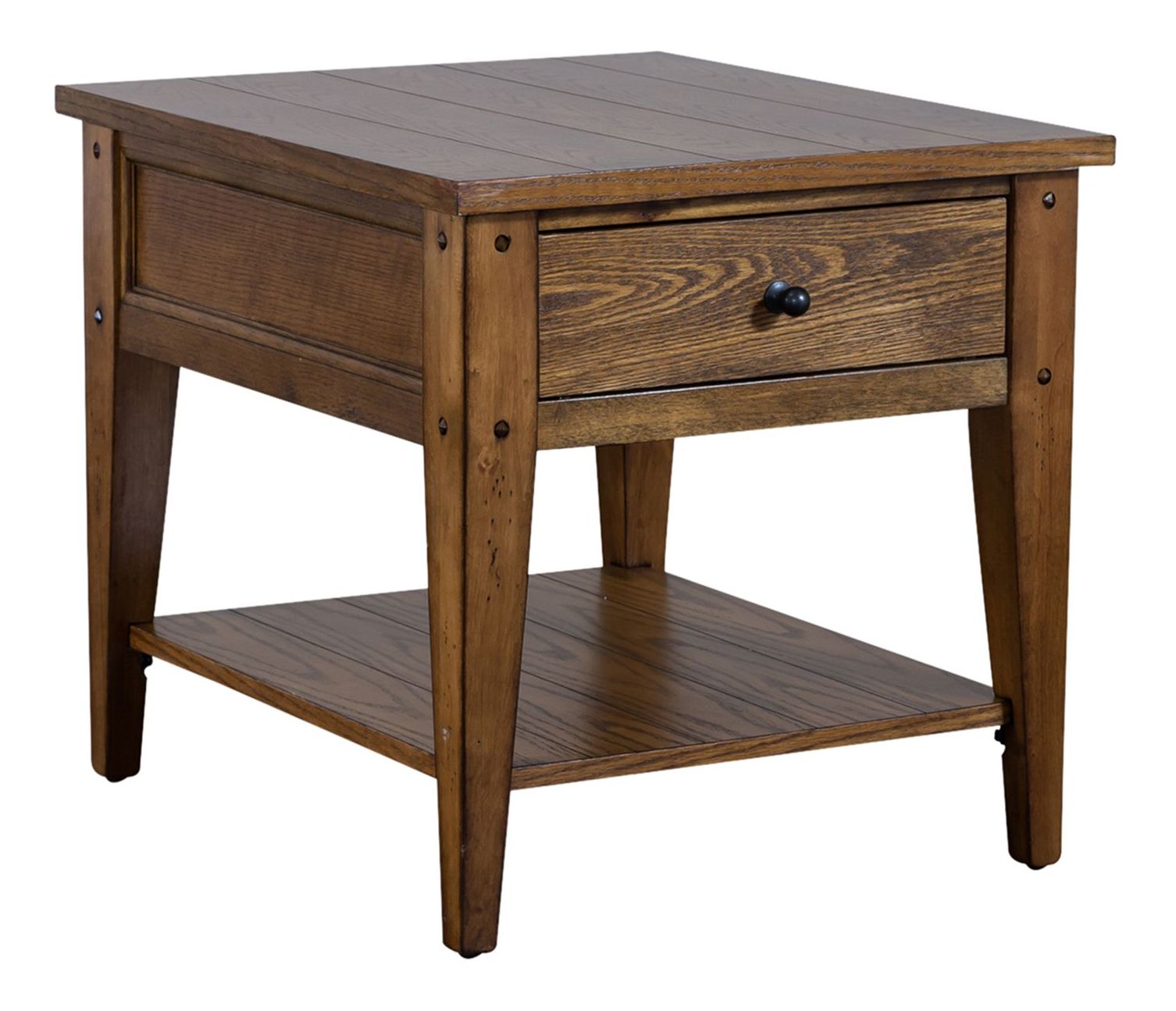 Lake House End Table with Drawer | Wood Storage Side Table