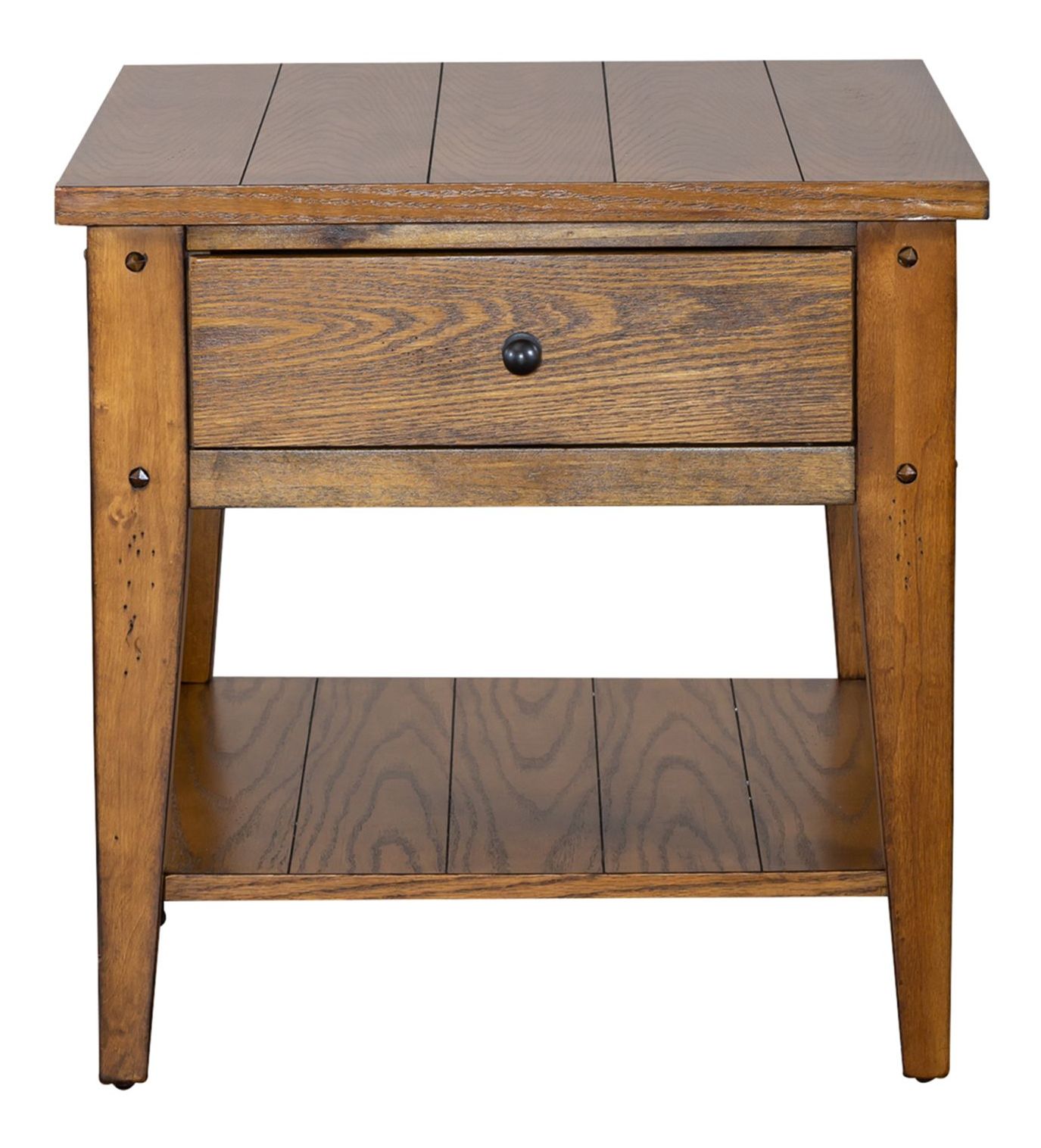 Lake House End Table with Drawer | Wood Storage Side Table
