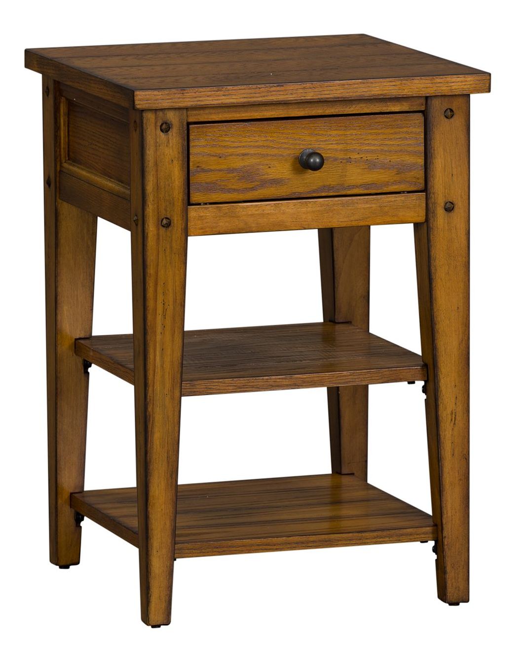 Lake House Square Wood Chair Side Table w/Drawer
