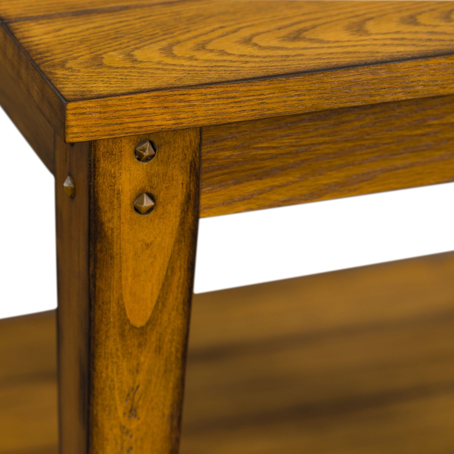 Lake House Square Lamp Table | Rustic Oak Wood Side Table