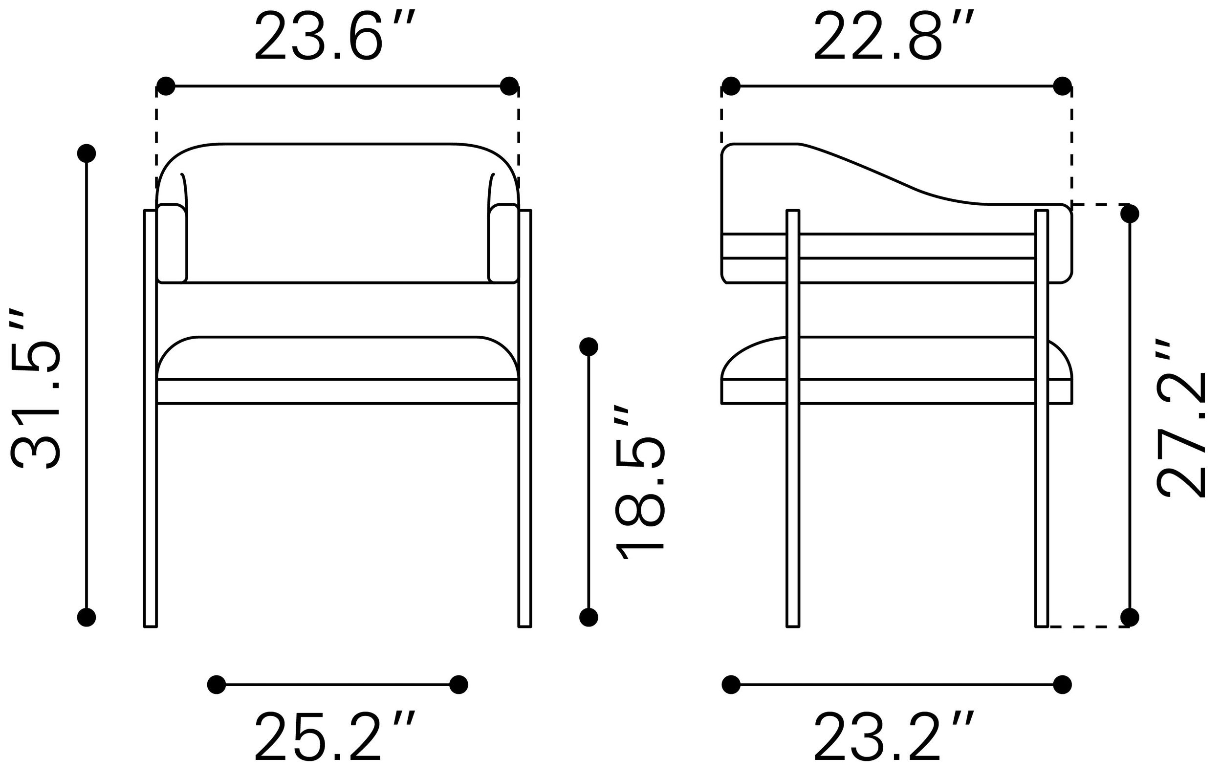 Zadar Polyester/Steel Dining Chair