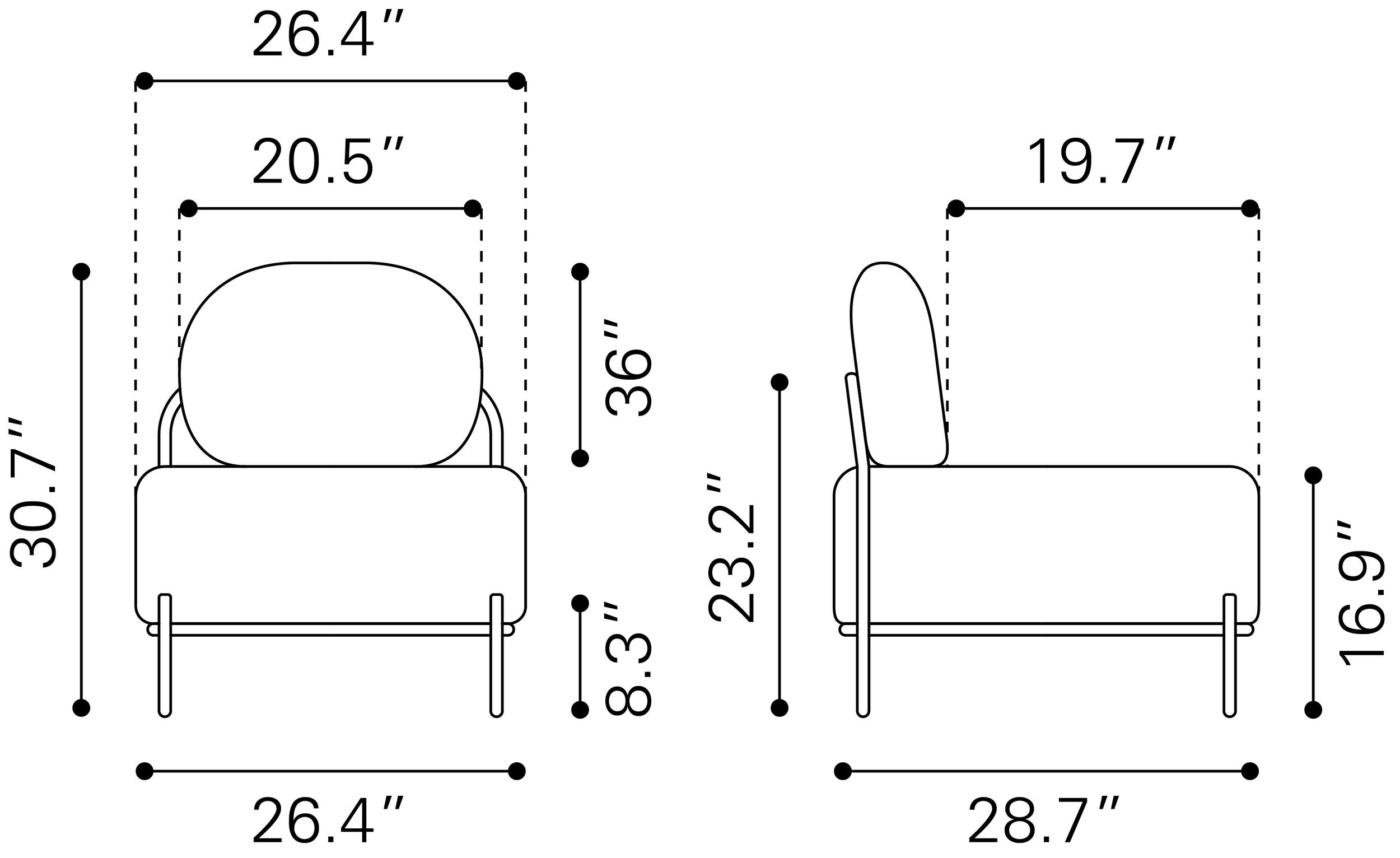 Arendal Polyester/Steel Accent Chair