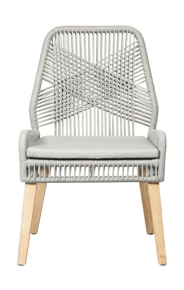 Nakia Woven Back Side Chair with Wood Base