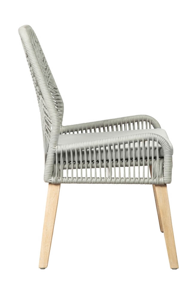 Nakia Woven Back Side Chair with Wood Base
