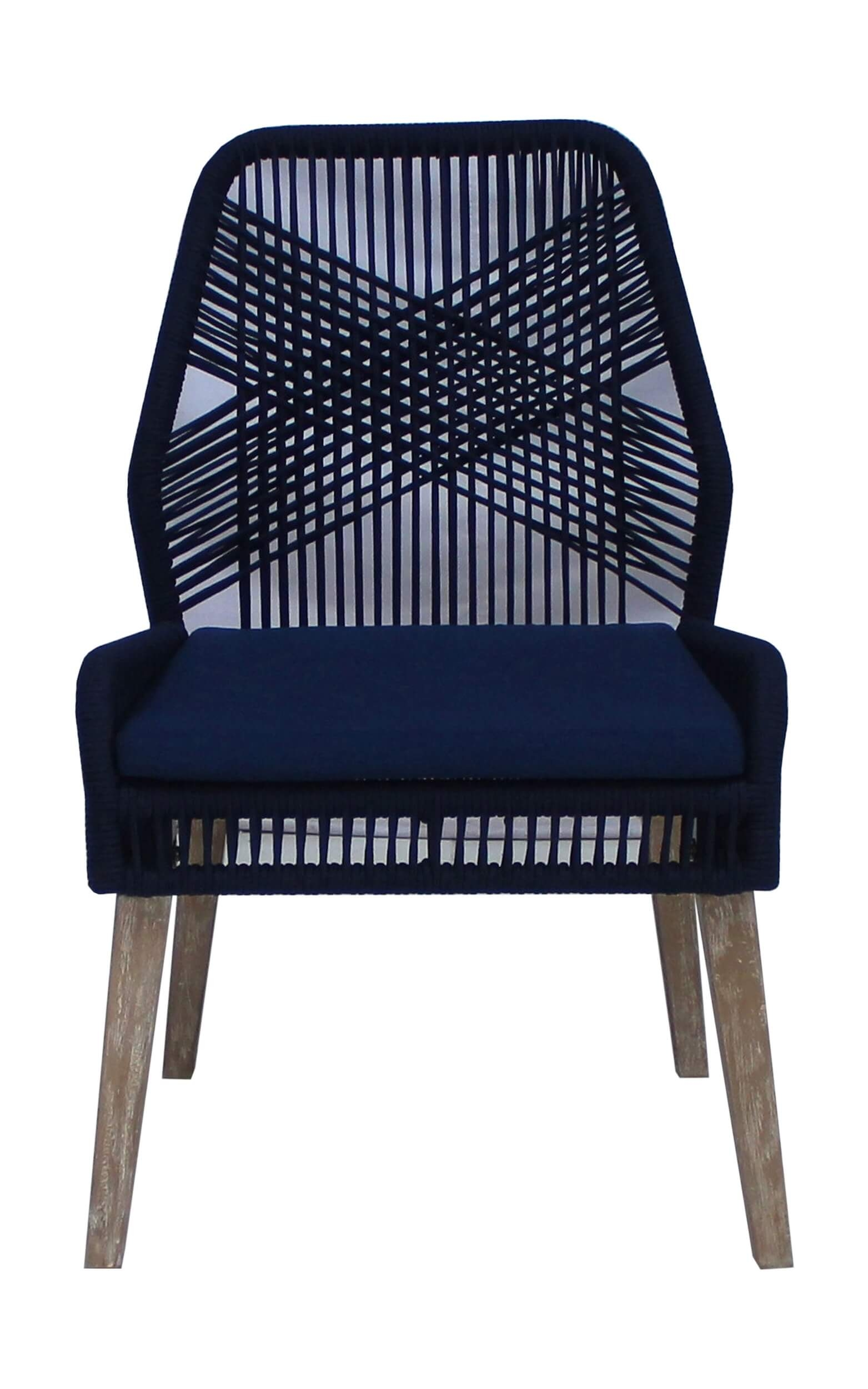 Nakia Woven Back Side Chair with Wood Base
