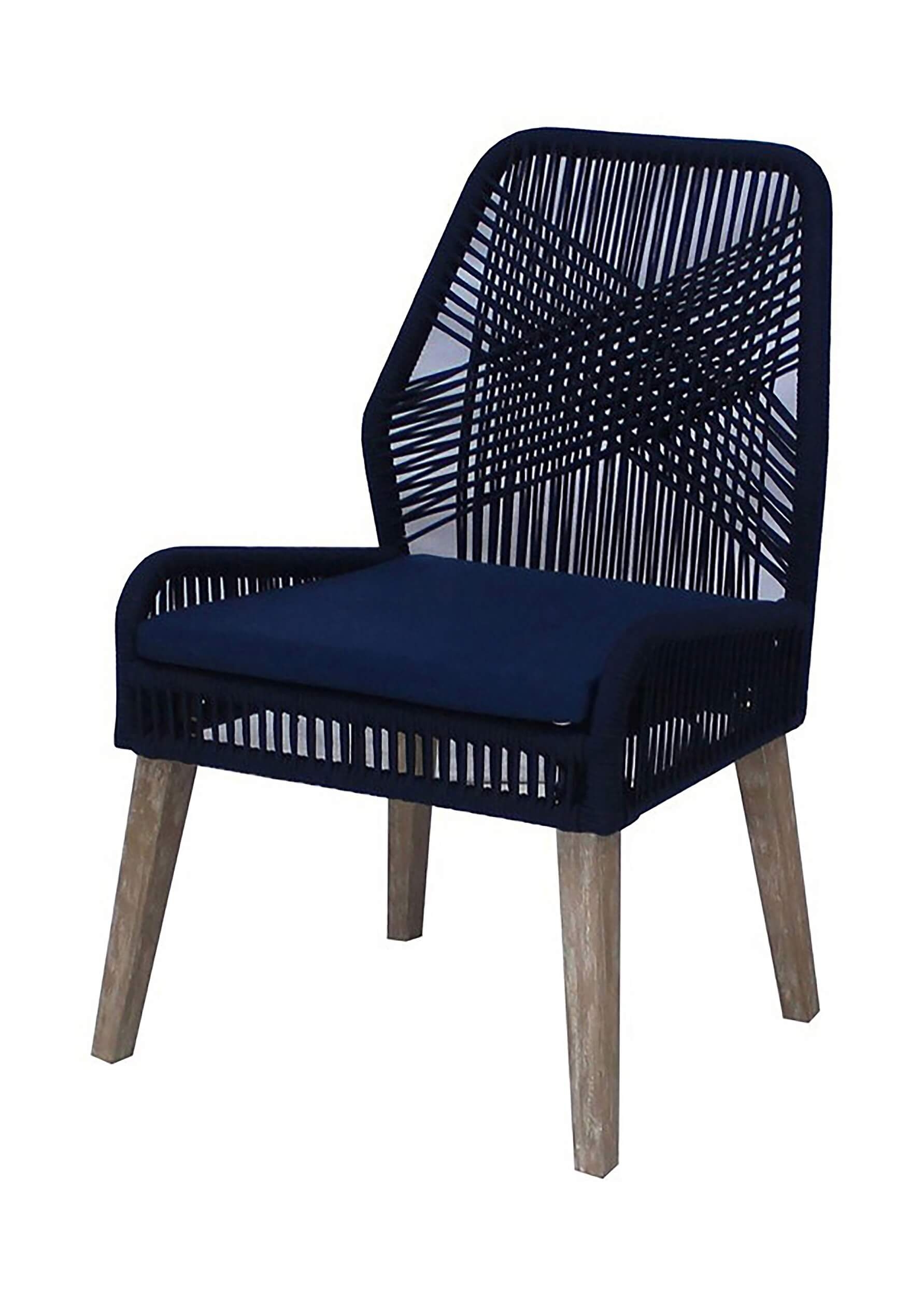 Nakia Woven Back Side Chair with Wood Base