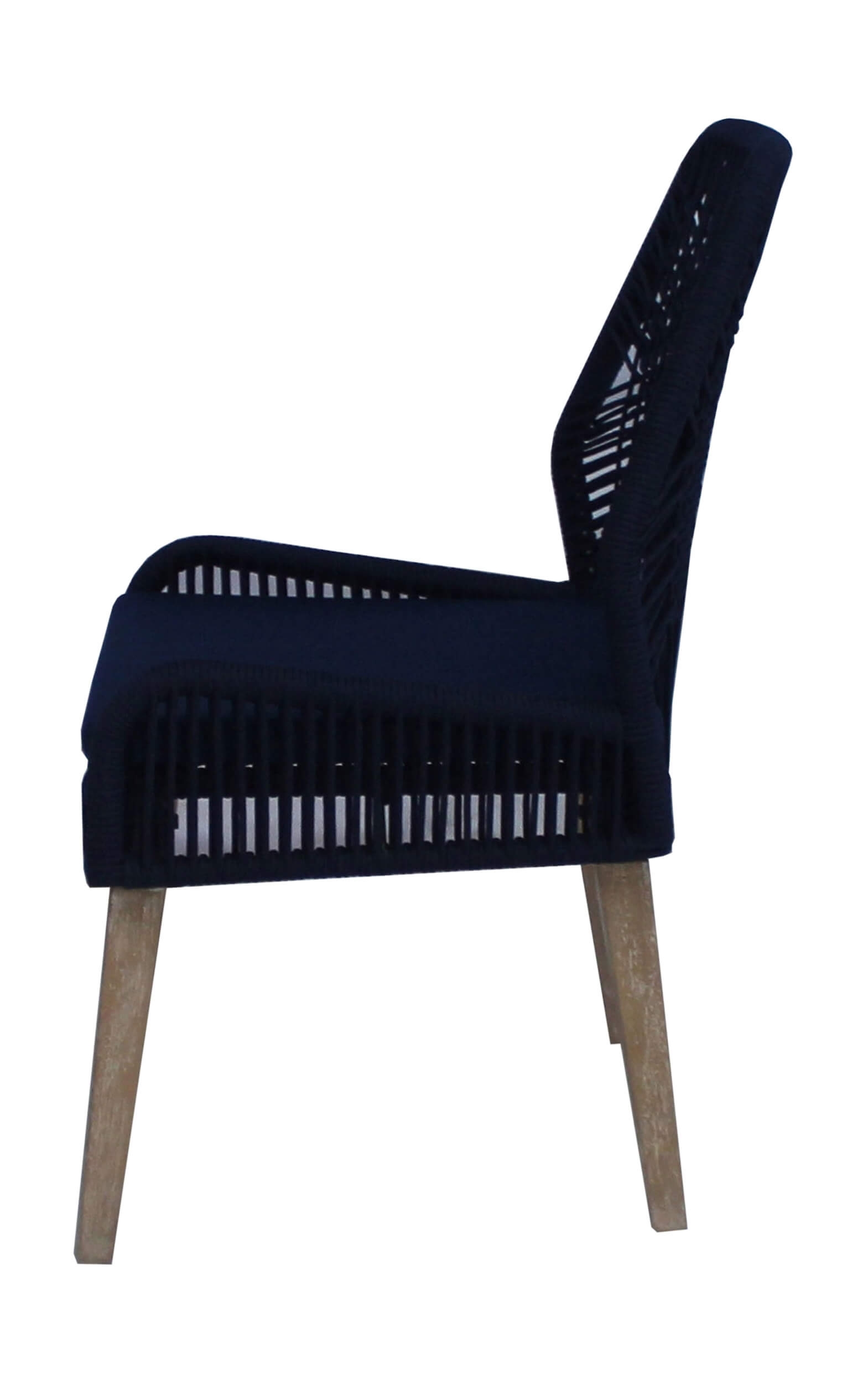 Nakia Woven Back Side Chair with Wood Base