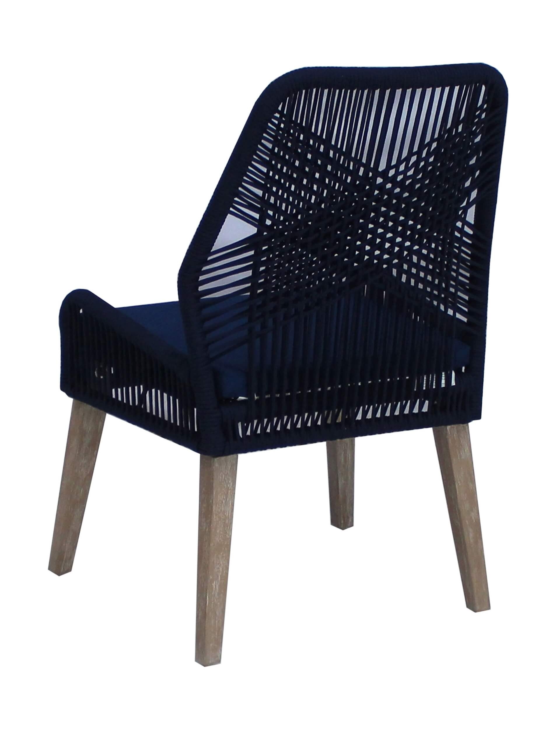 Nakia Woven Back Side Chair with Wood Base