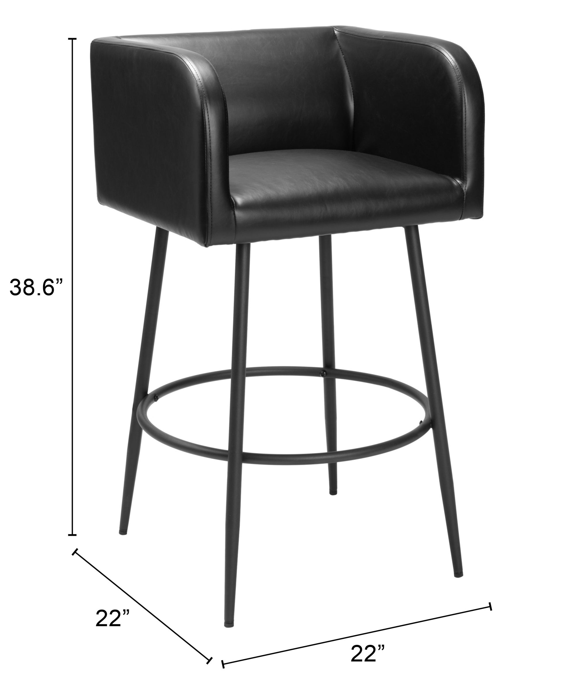Horbat Faux Leather/Steel Barstool