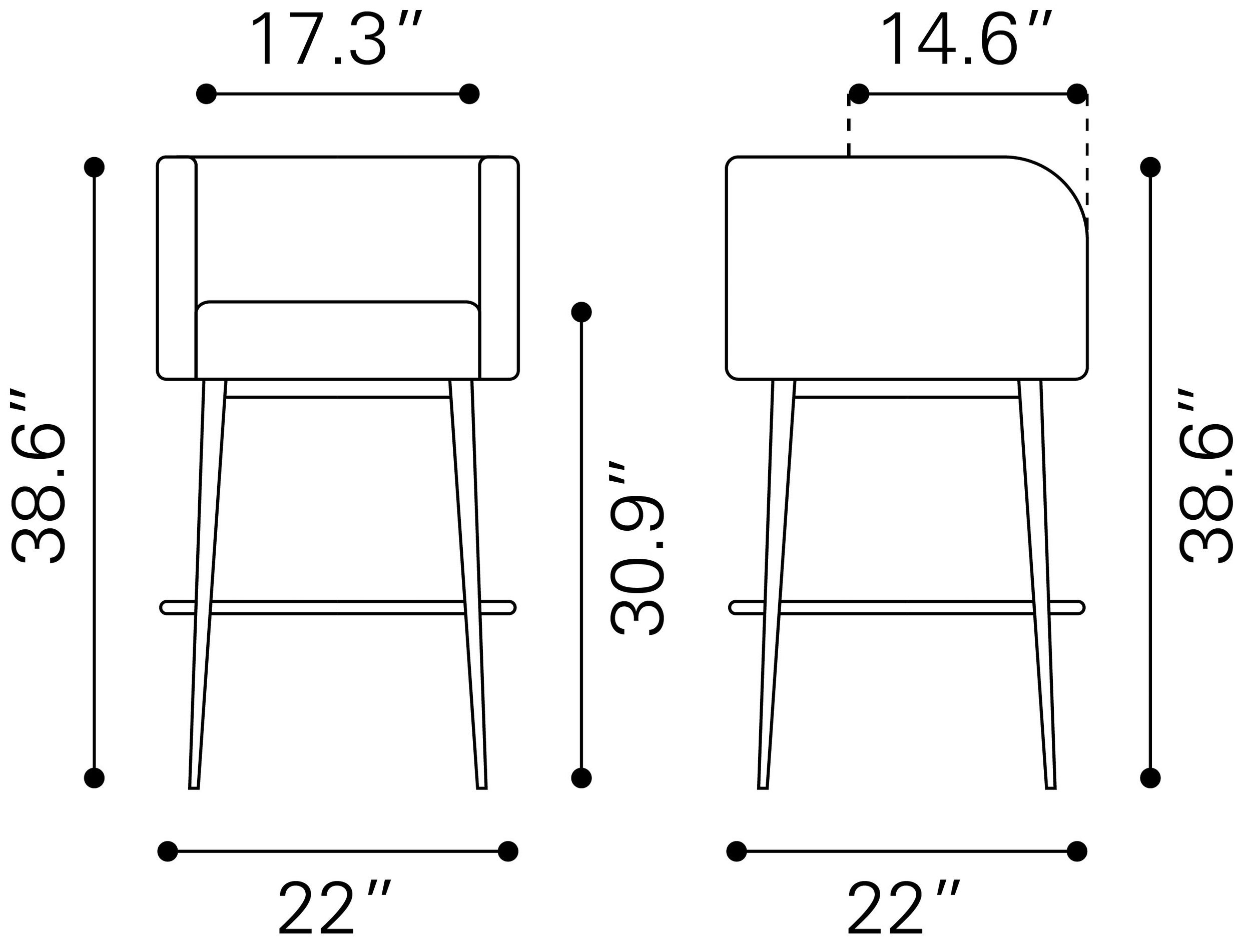 Horbat Polyester/Steel Barstool