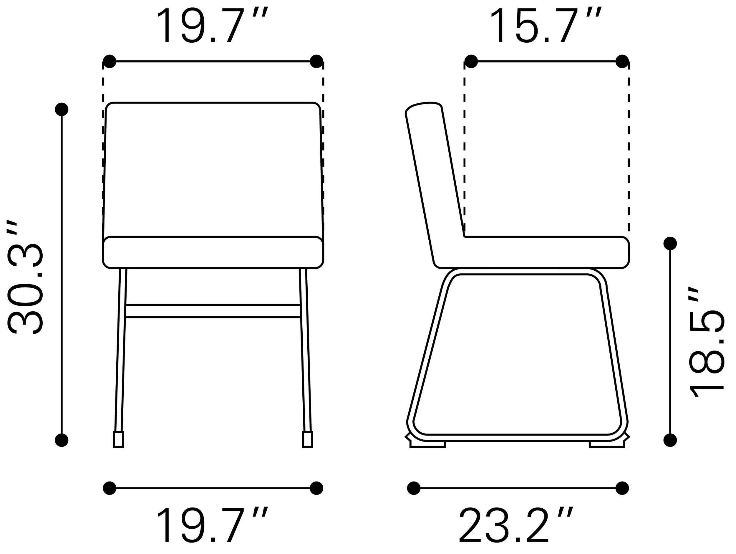 Pago Faux Leather/Steel Dining Chair