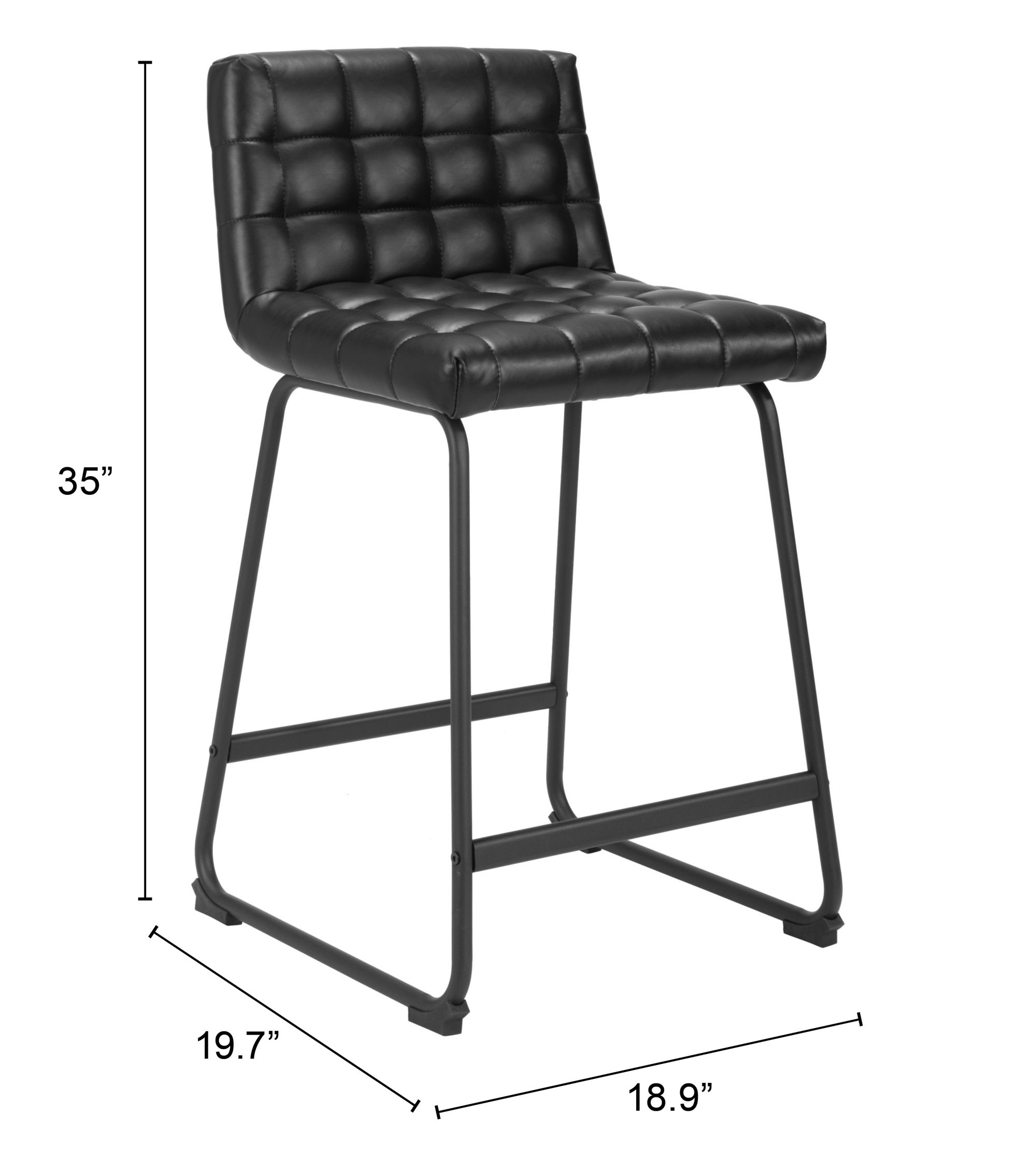 Pago Faux Leather/Steel Counter Stool