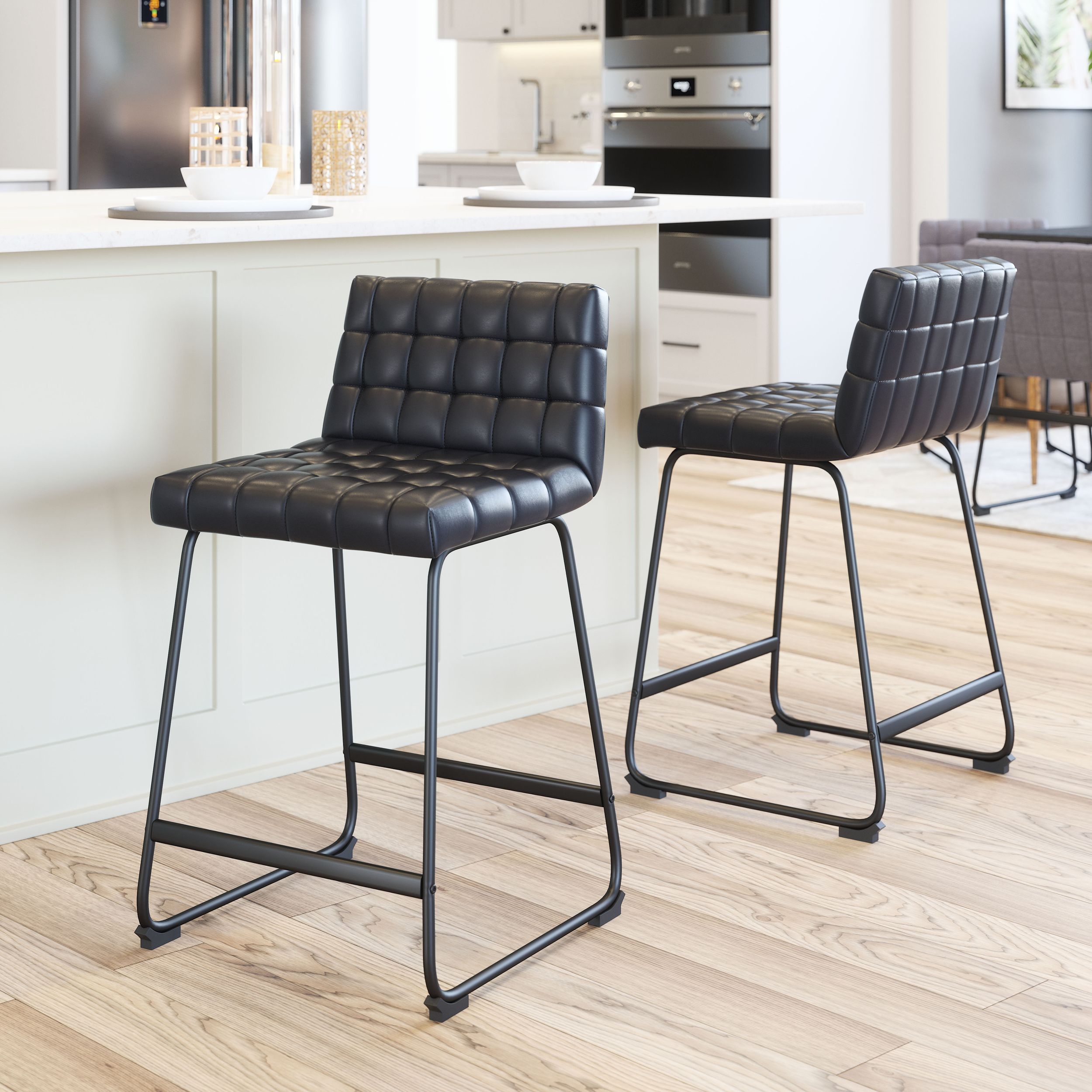 Pago Faux Leather/Steel Counter Stool