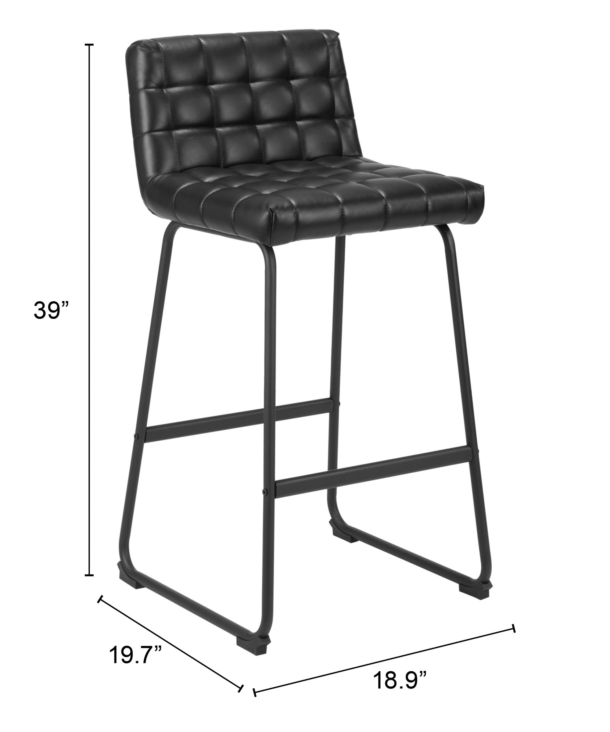 Pago Faux Leather/Steel Barstool