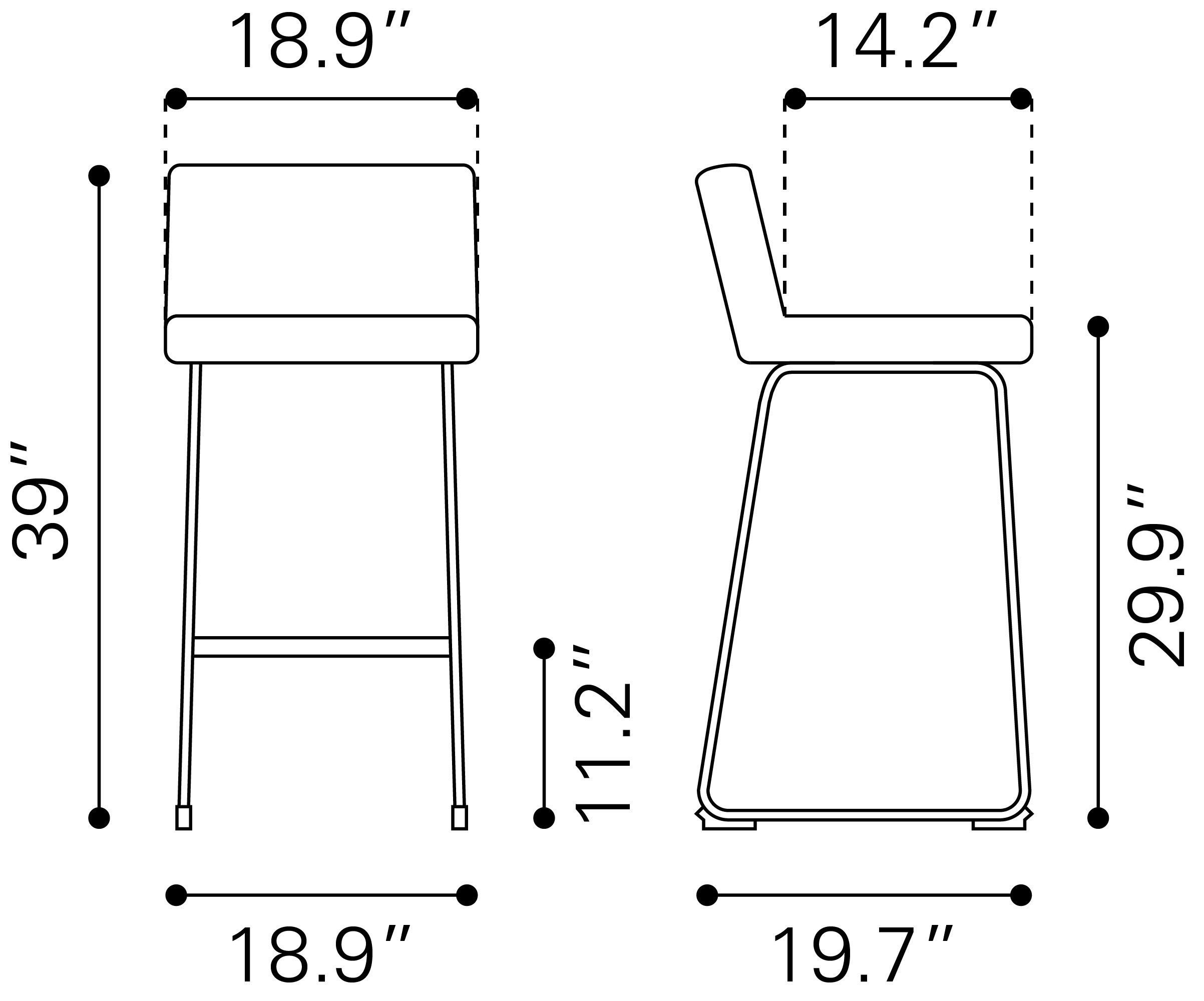 Pago Faux Leather/Steel Barstool