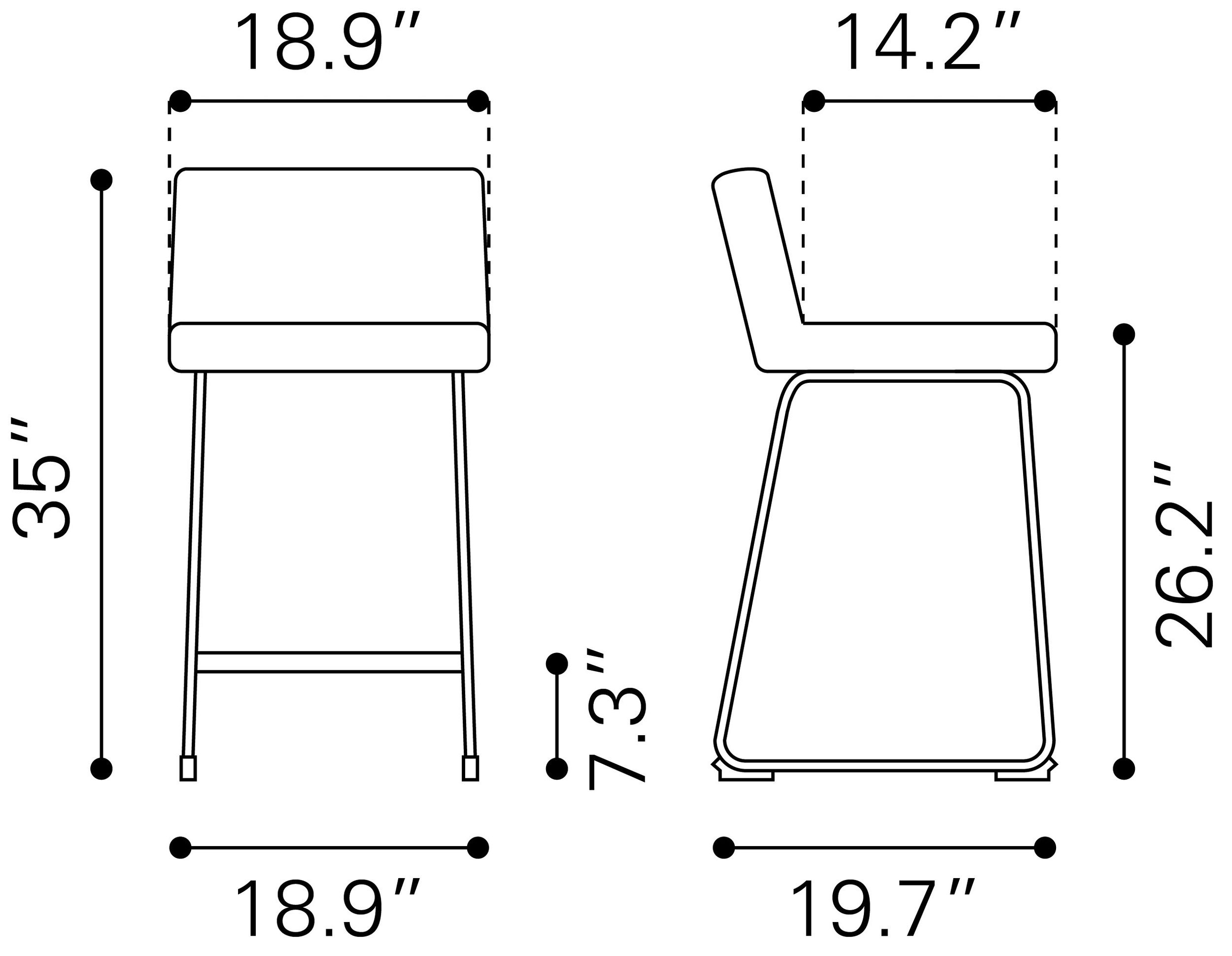 Pago Upholstery/Steel Counter Stool