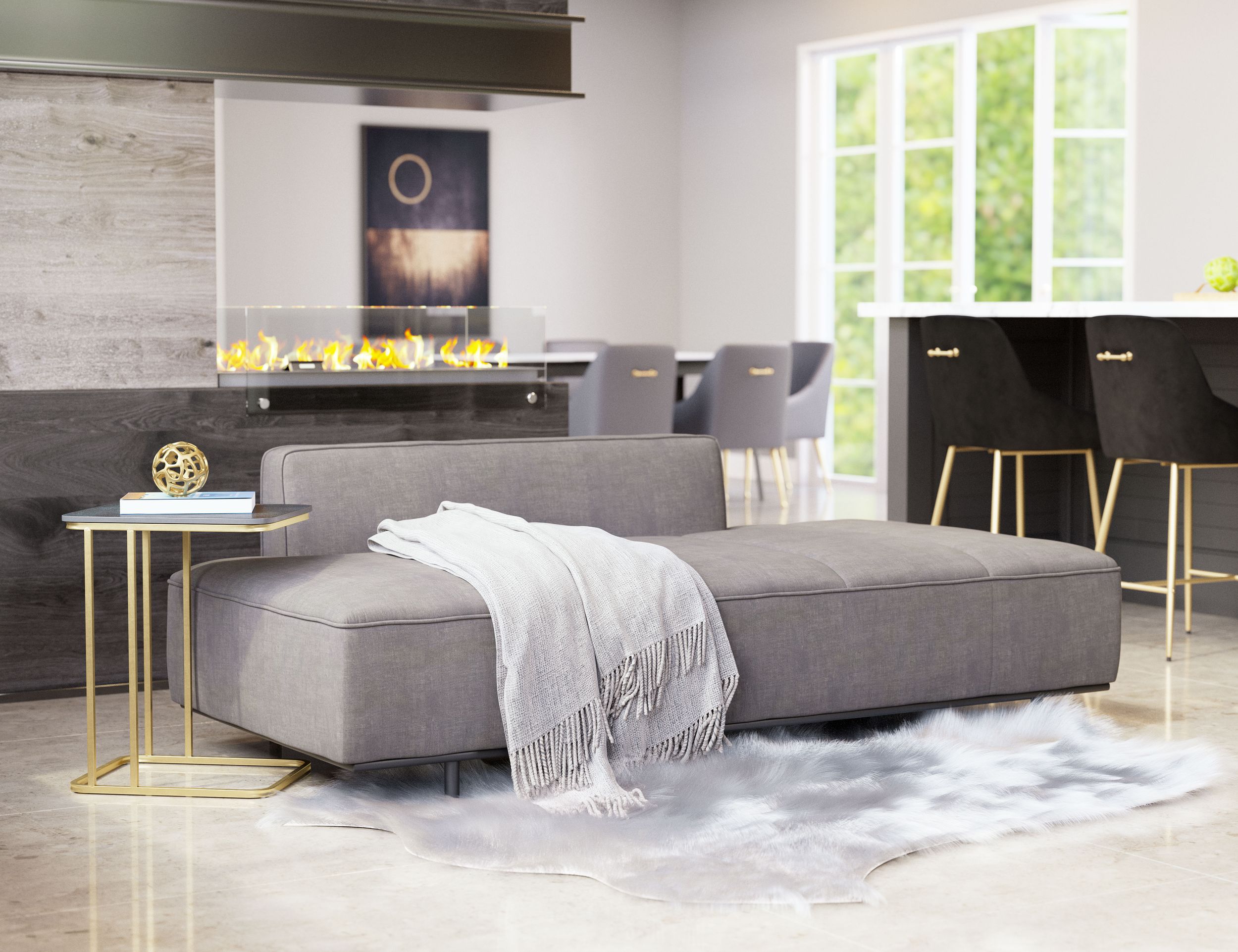 Confection Faux Leather Sofa