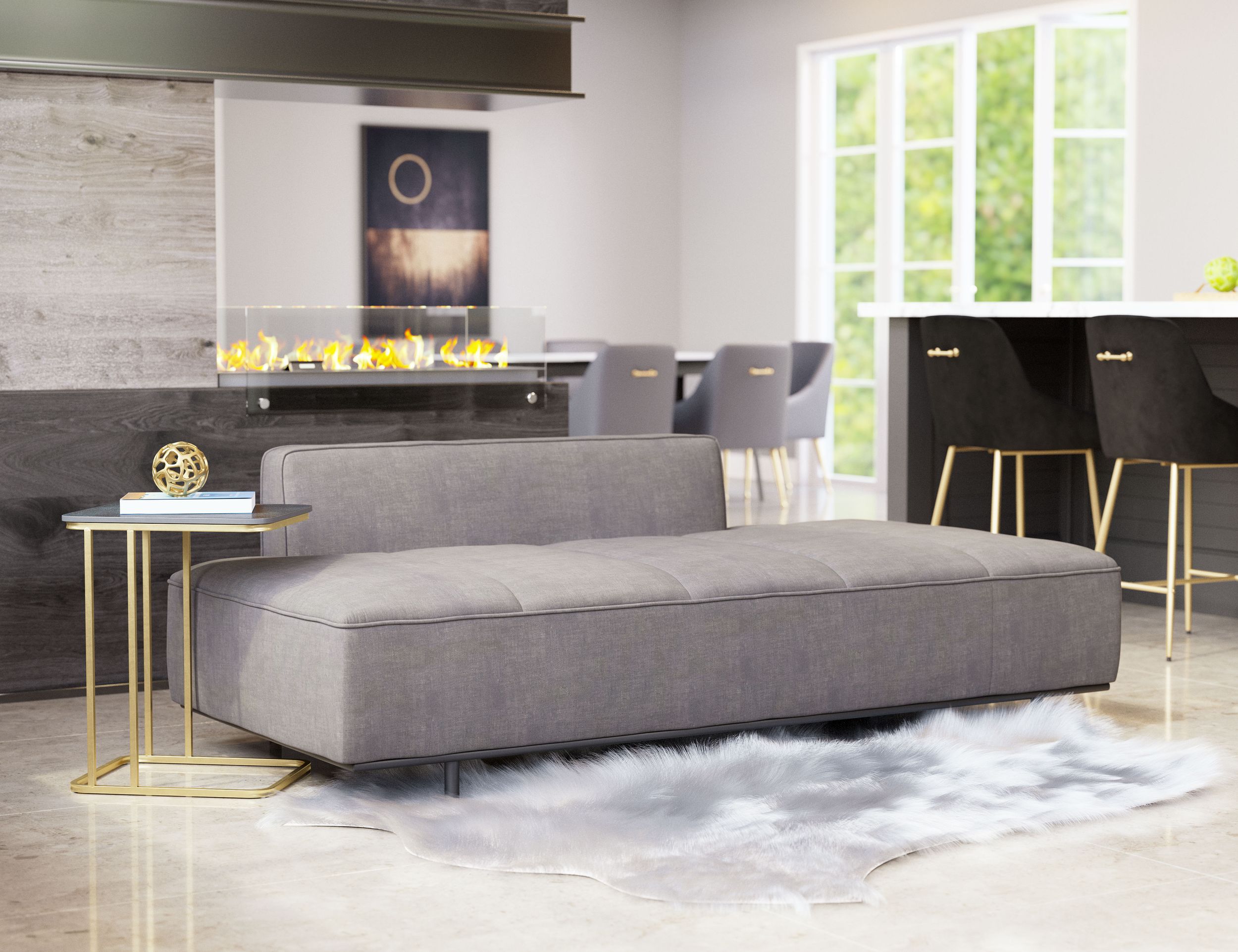 Confection Faux Leather Sofa