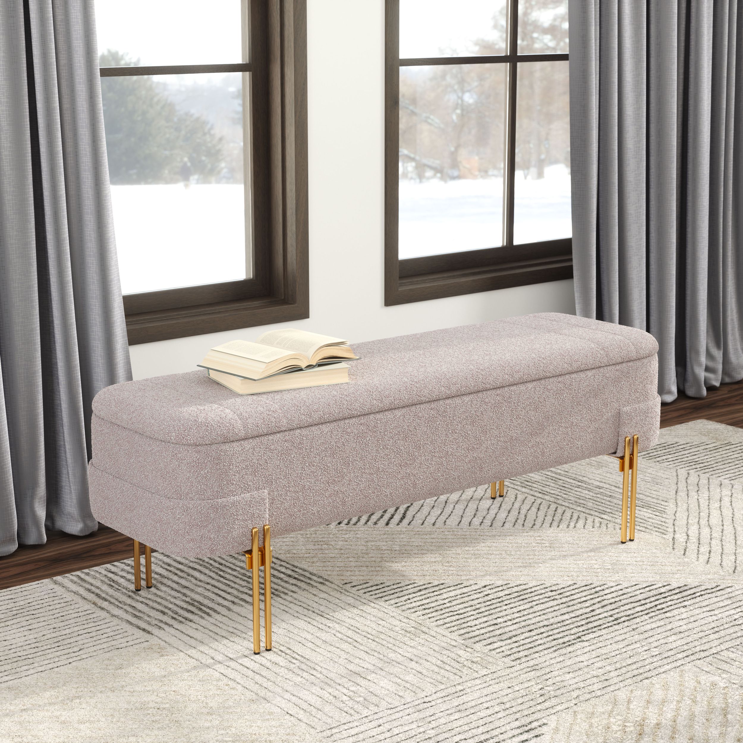 Lebreton Polyester/Steel Storage Bench
