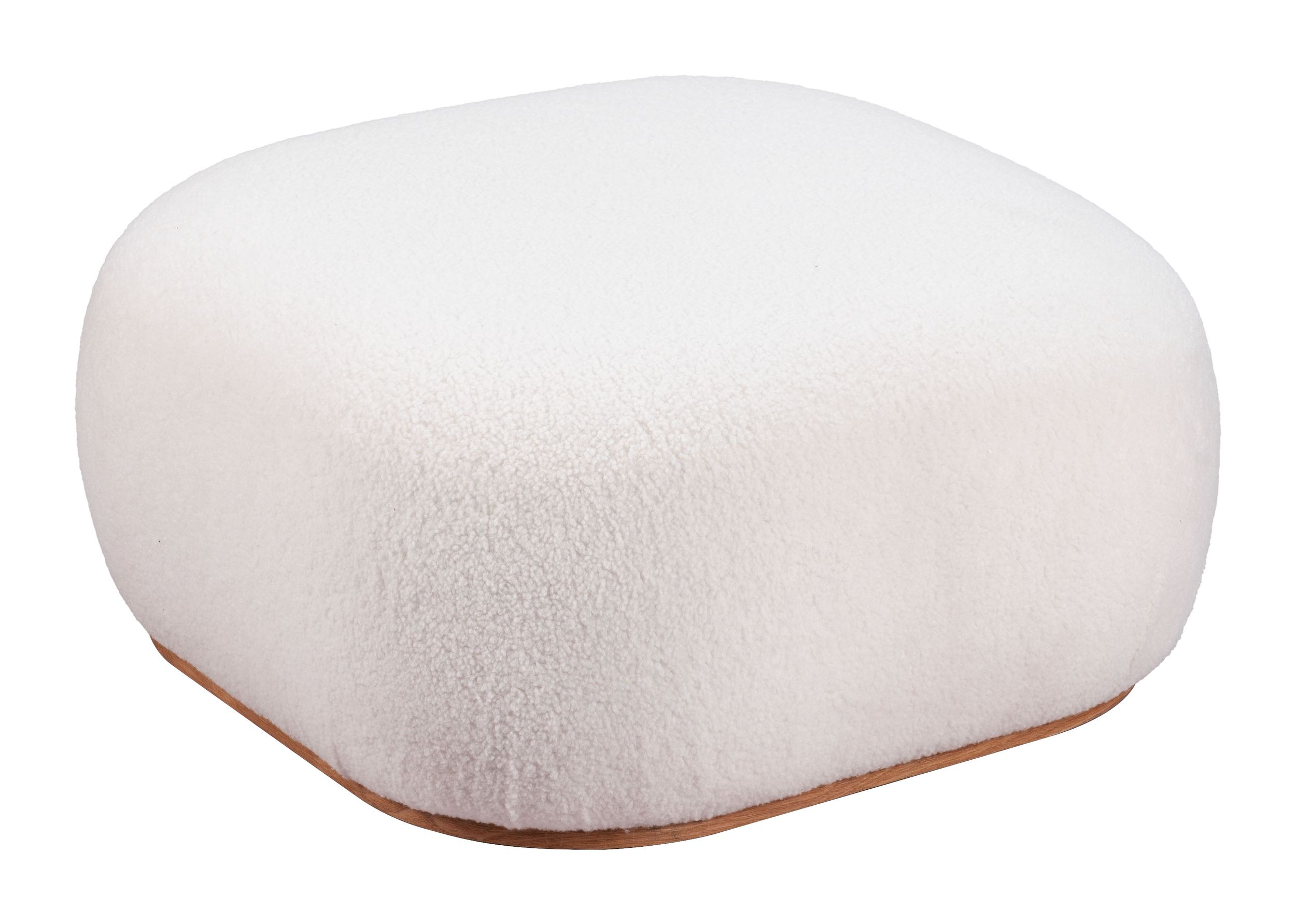 Azua Square Sherpa Fabric Ottoman
