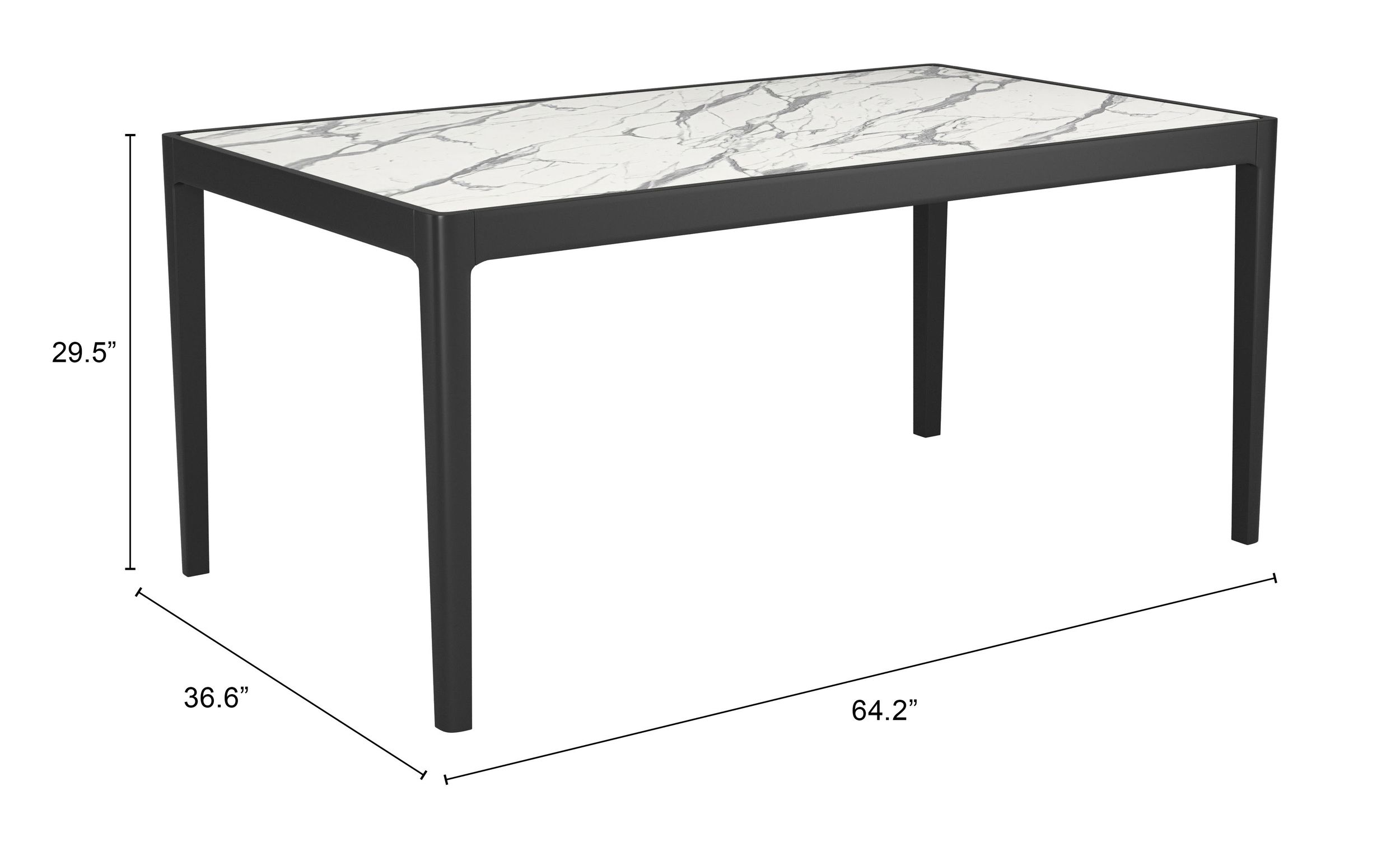 Tokai Rectangular Faux Marble/Wood Dining Table