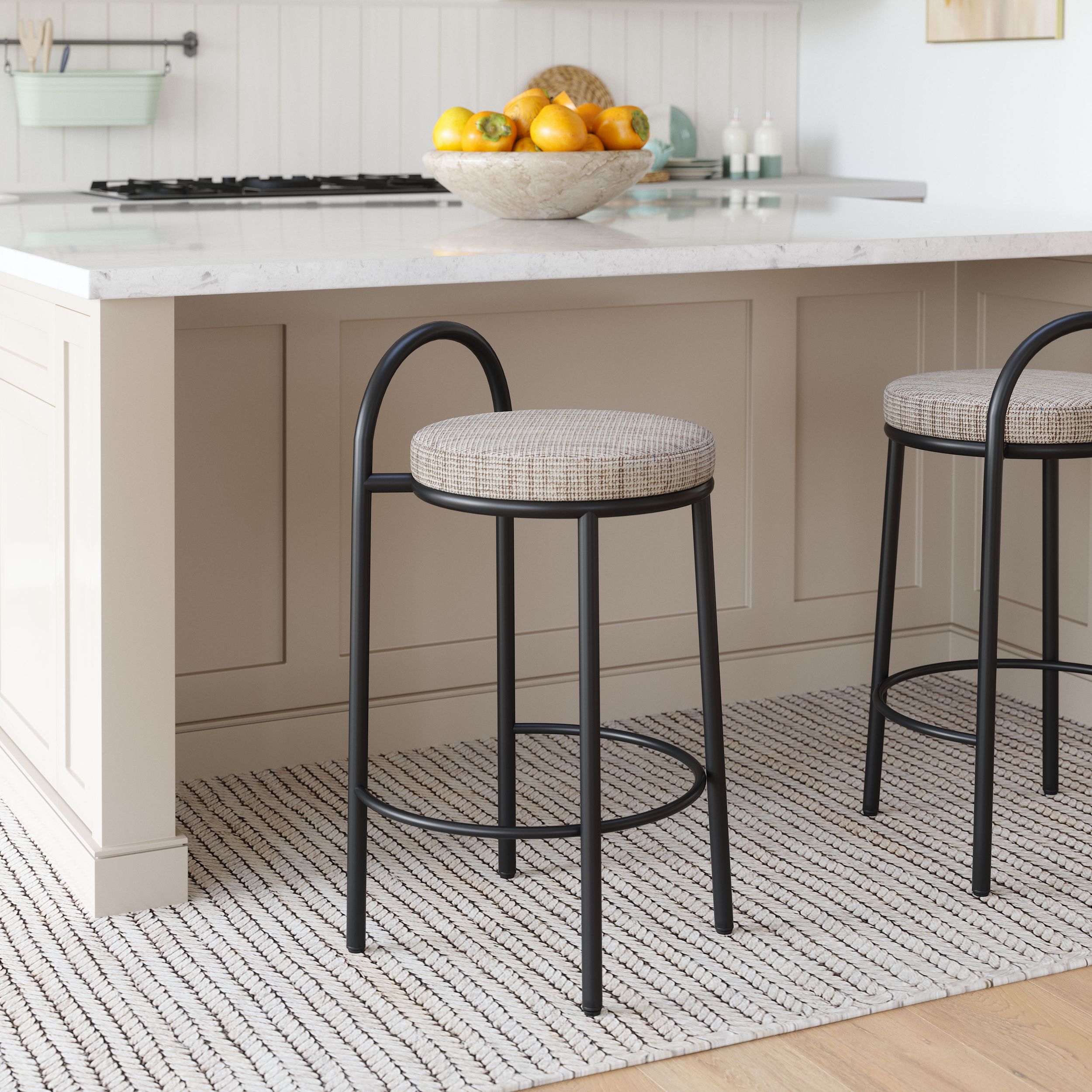 Sisal Chenille/Steel Counter Stool