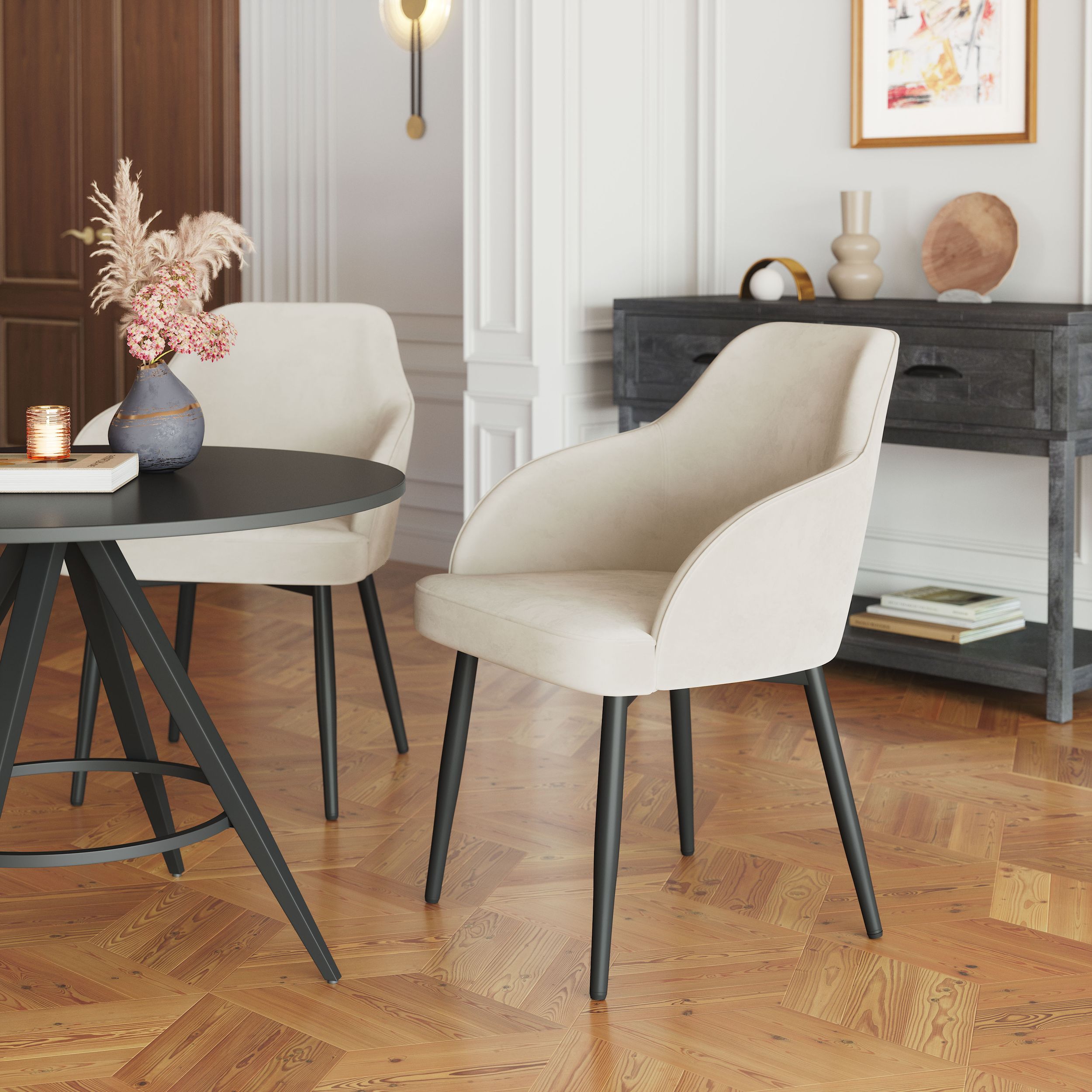 Jolie Velvet/Steel Dining Chair