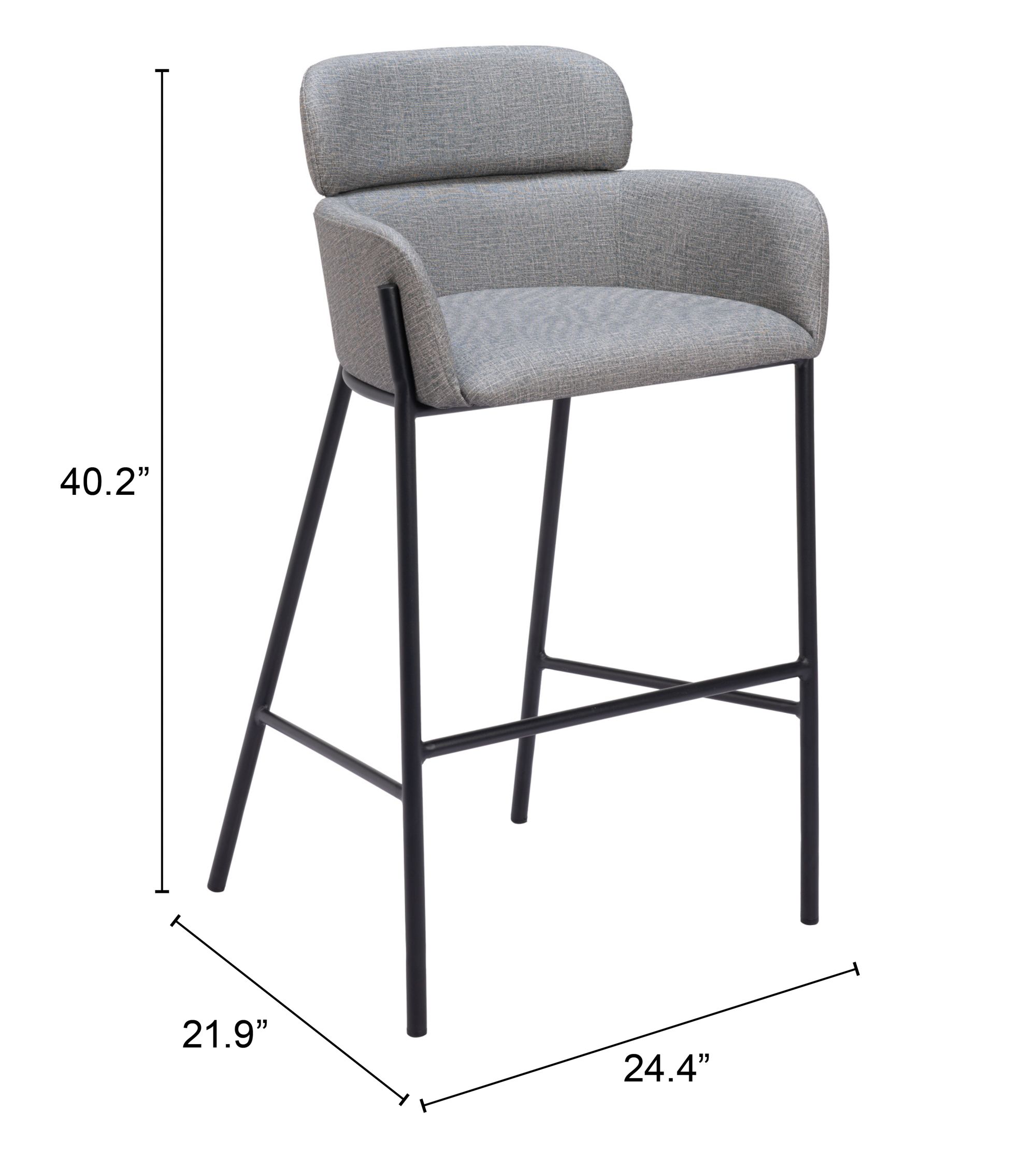Bremor Fabric/Steel Barstool