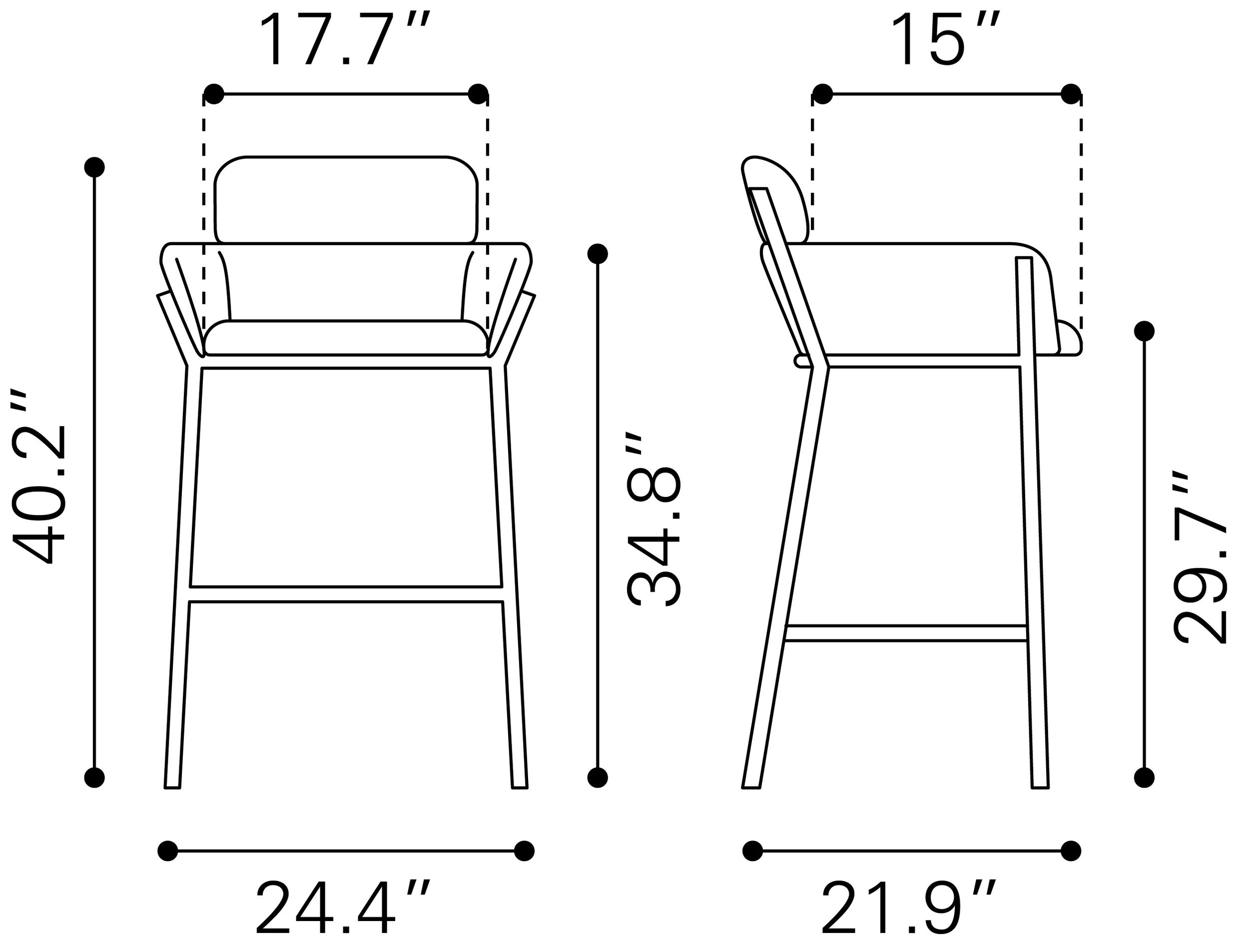 Bremor Fabric/Steel Barstool