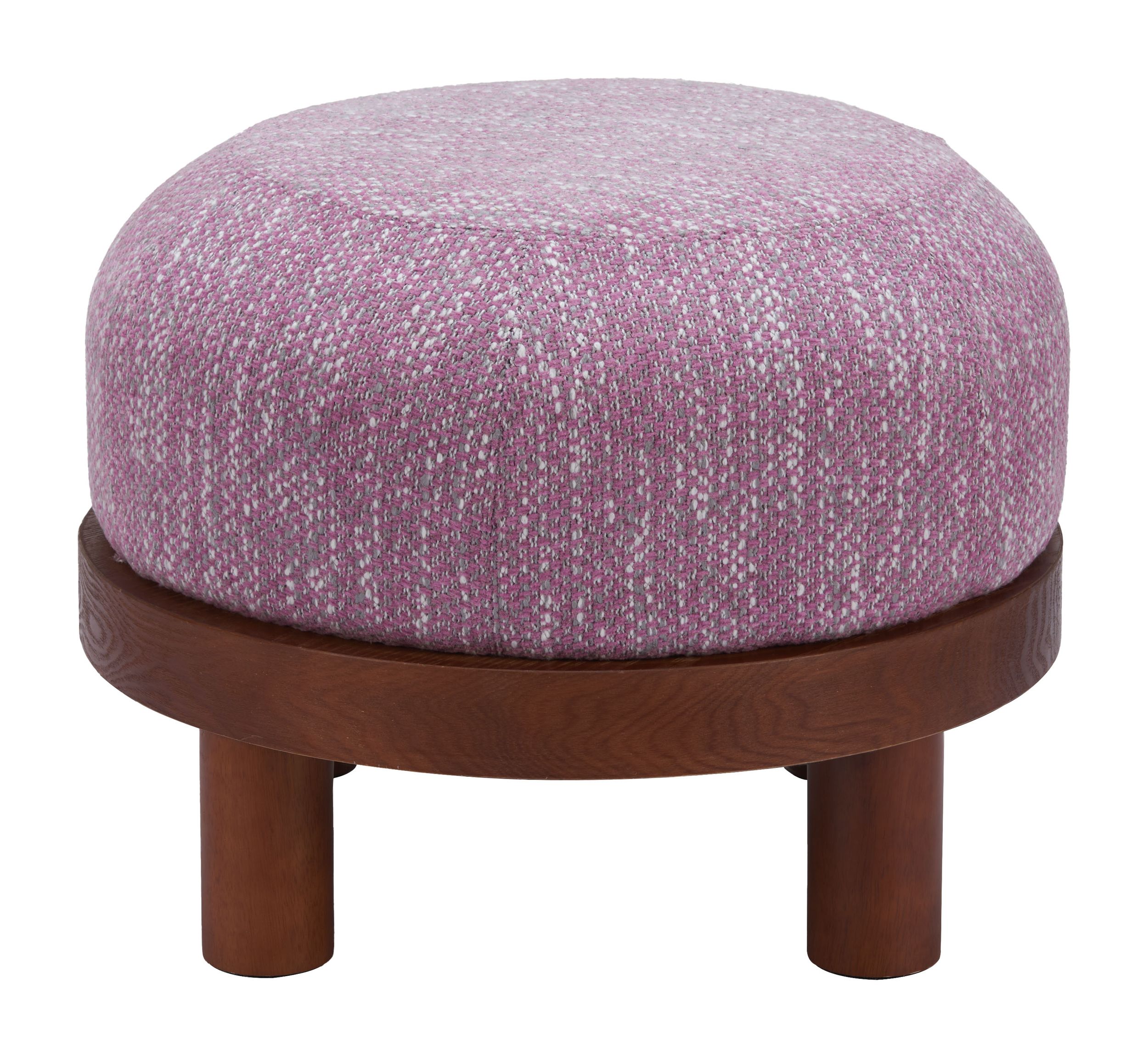 Gome Round Polyester/Wood Ottoman