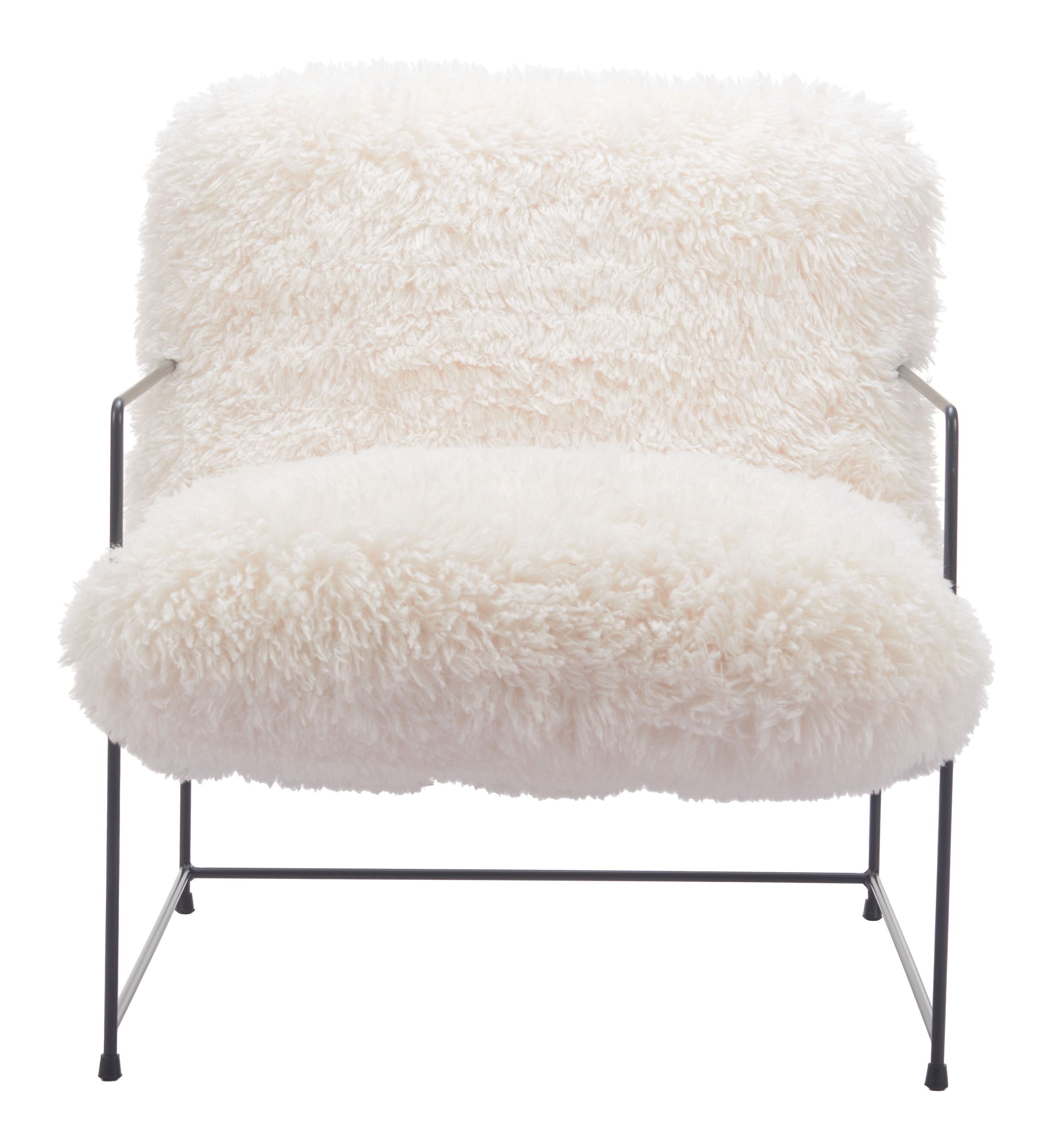 Pelut Faux Leather/Stainless Steel Accent Chair