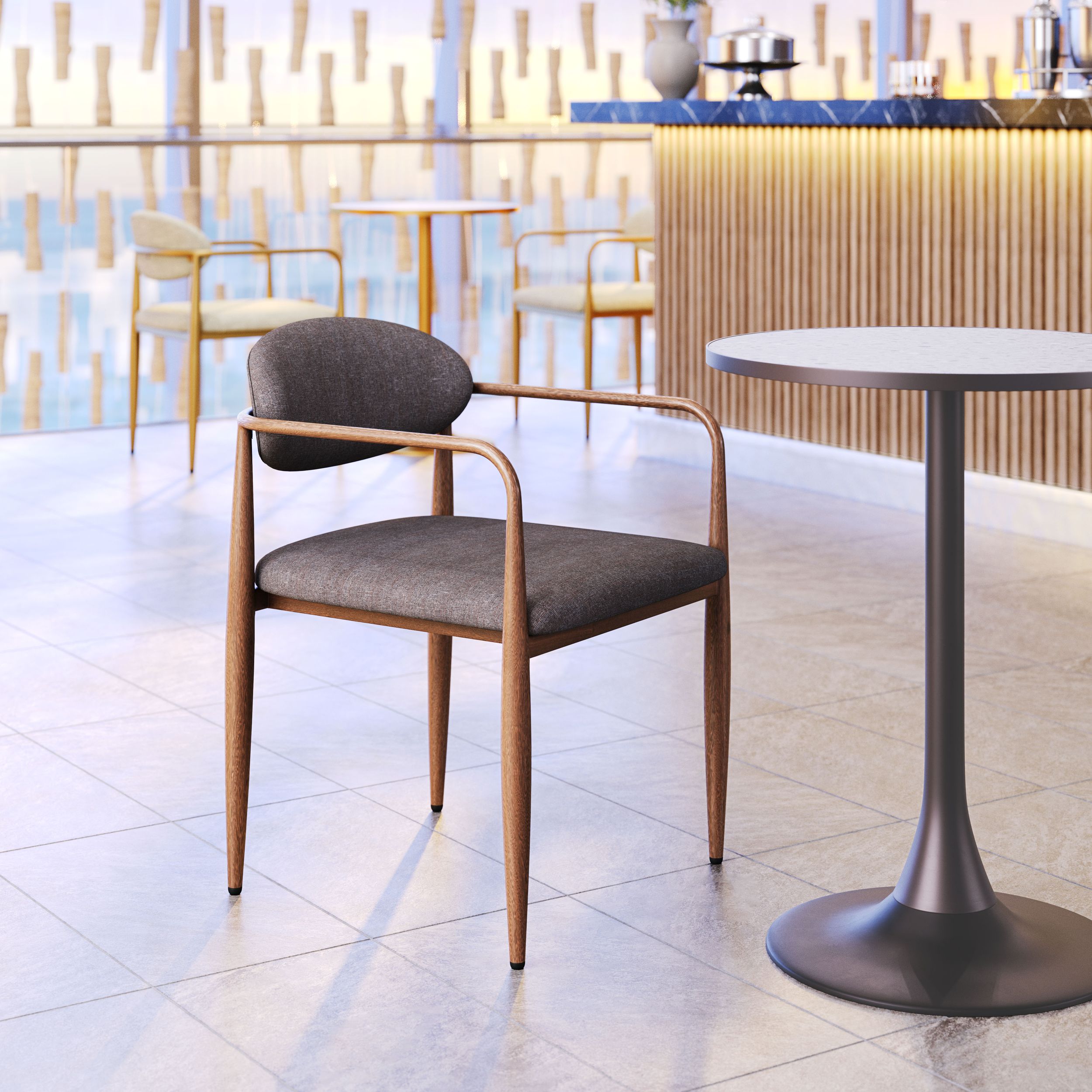Zens Polyester/Steel Dining Chair