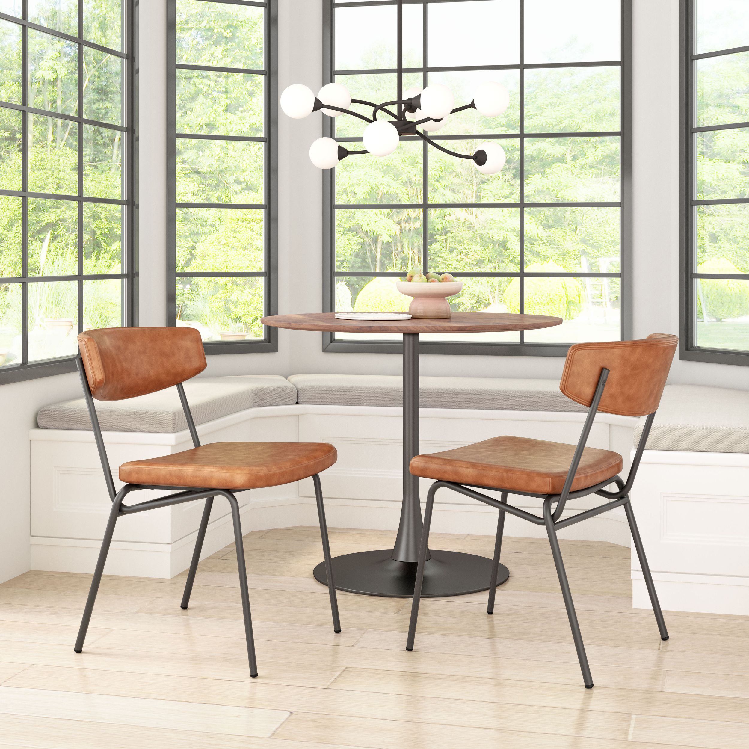Charon Faux Leather/Steel Dining Chair