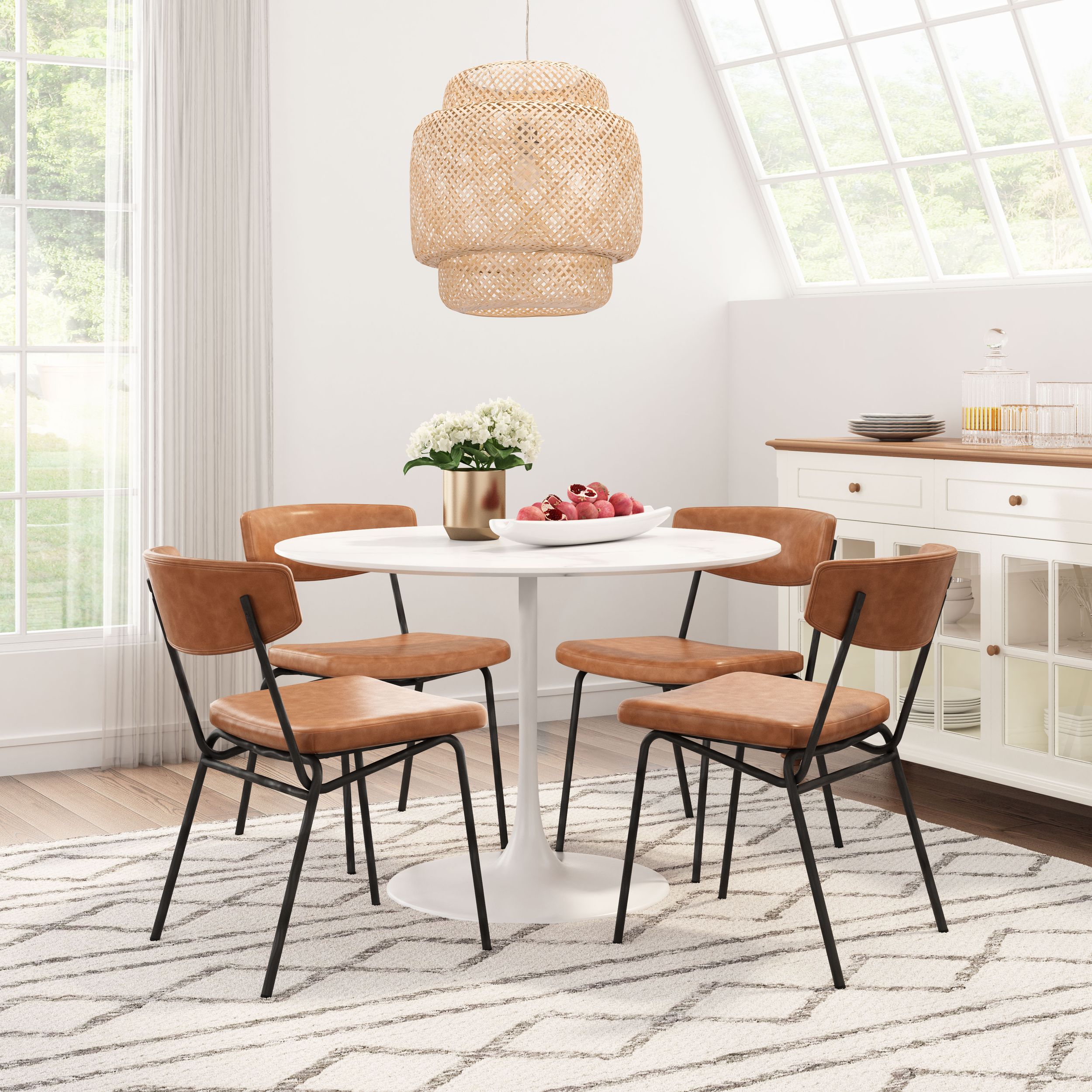 Charon Faux Leather/Steel Dining Chair